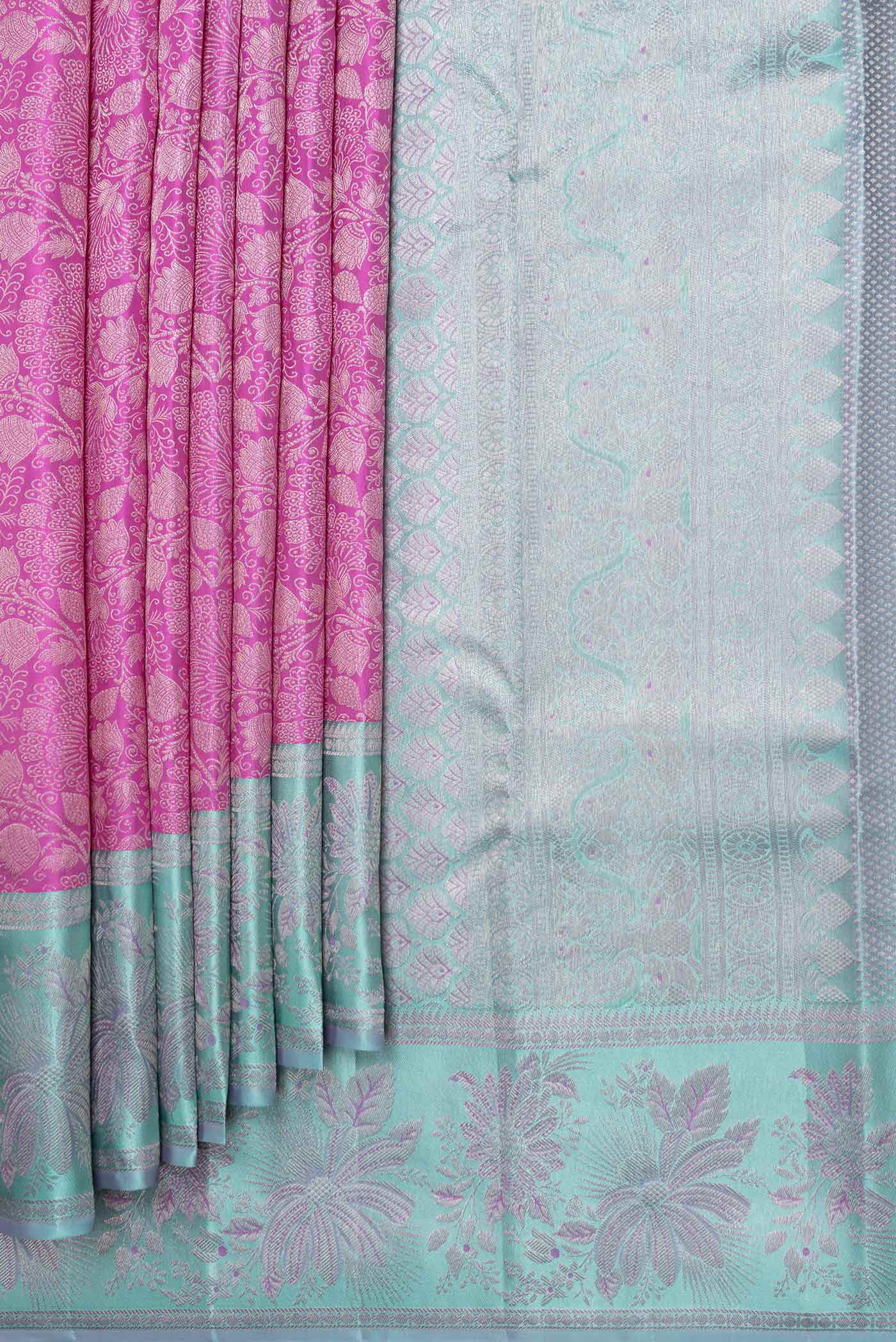Magenta Dual Tone Kanjivaram Saree - Image 4