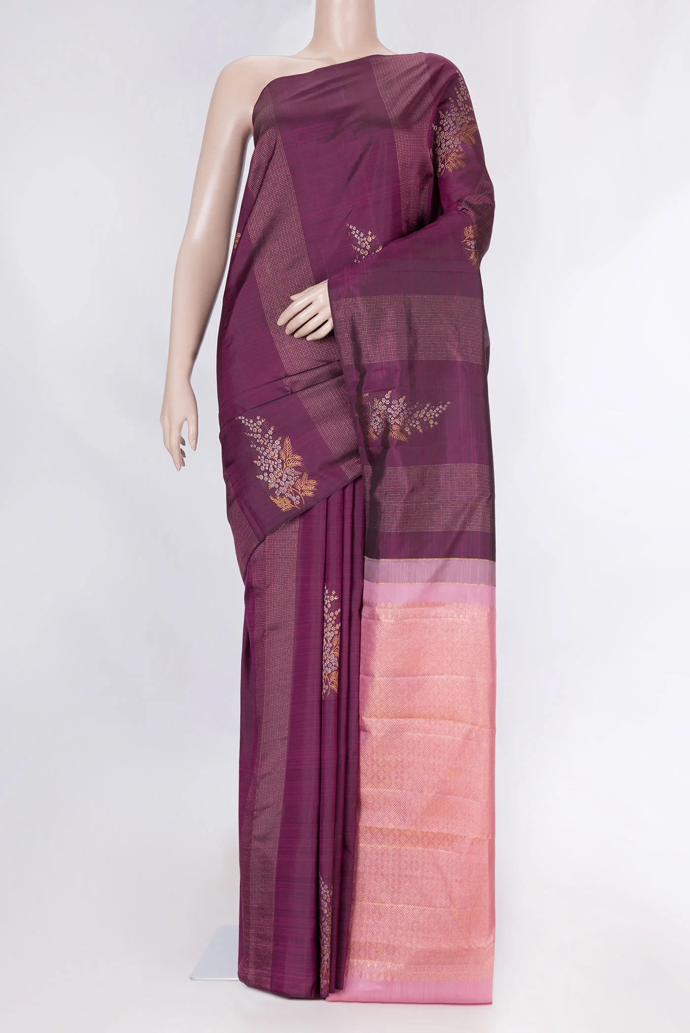Magenta Dual Tone Kanchipuram Saree