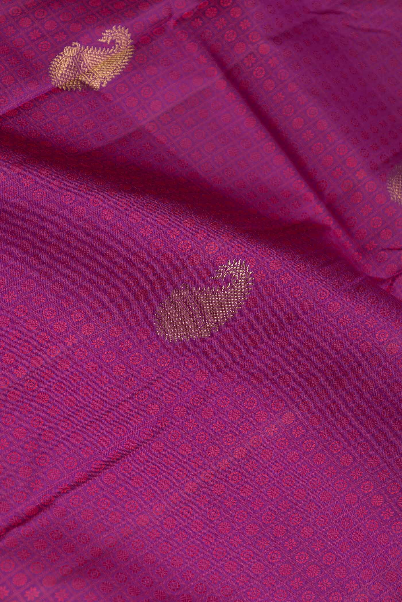 Magenta Dual Tone Kanchipuram Saree - Image 2