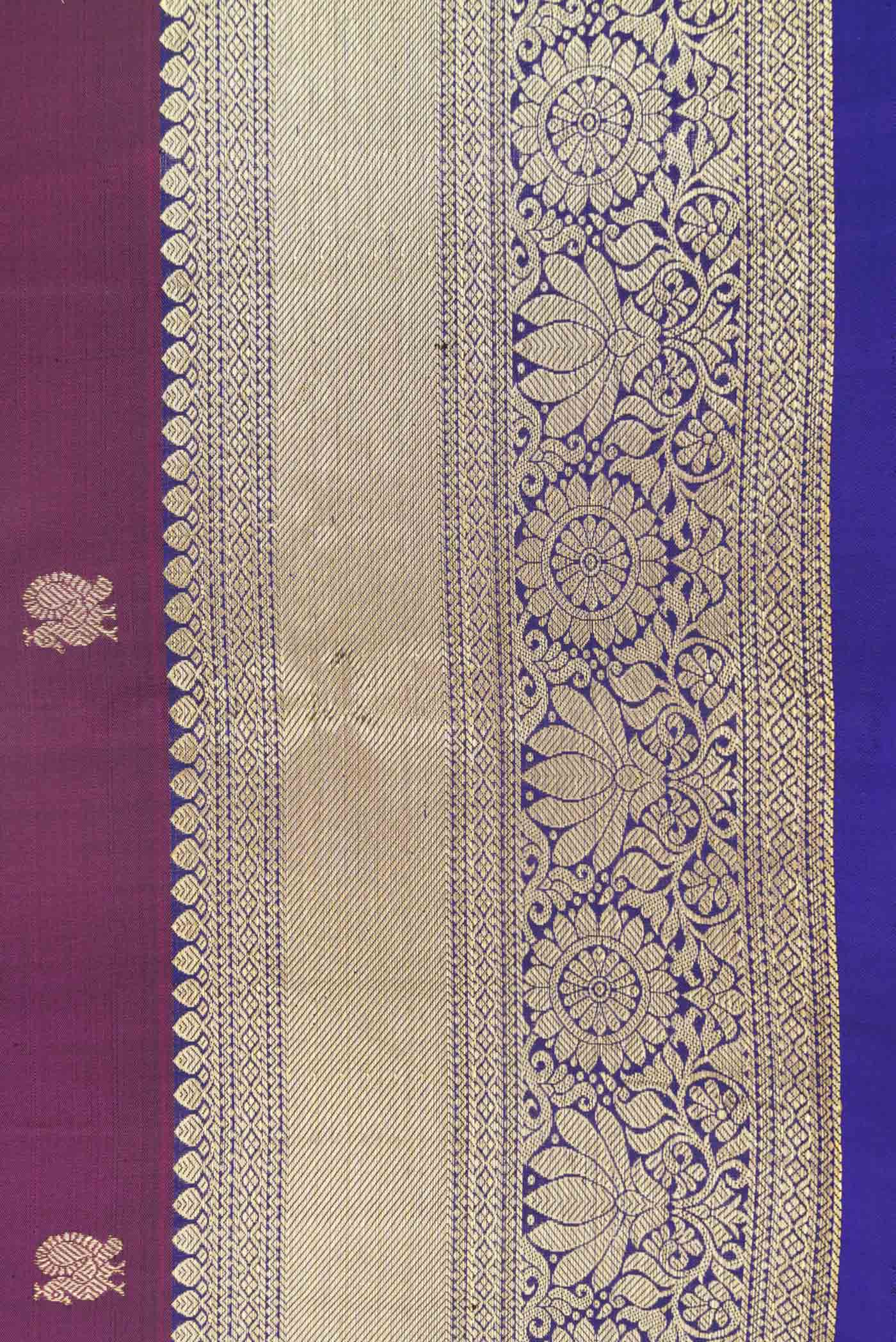 Purple Kanjivaram Silk Saree - Image 3