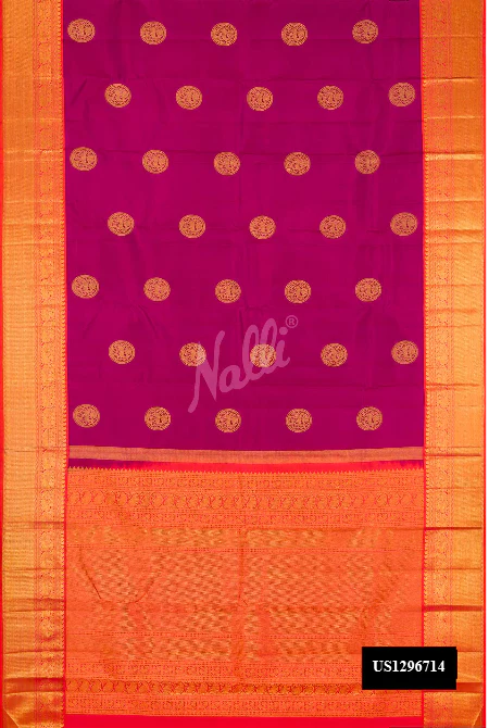 Magenta Dual Tone Kanchipuram Silk Saree