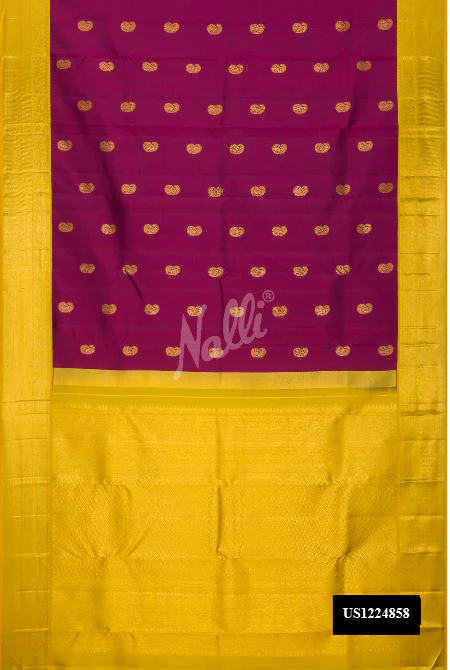 Magenta Dual Tone Kanchipuram Silk Saree