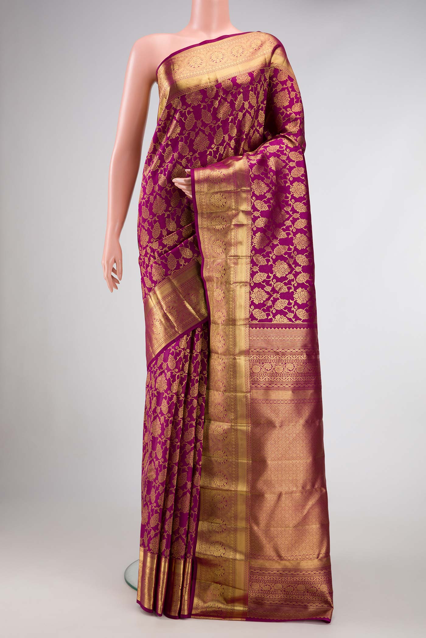 Magenta Kanchipuram Silk Saree