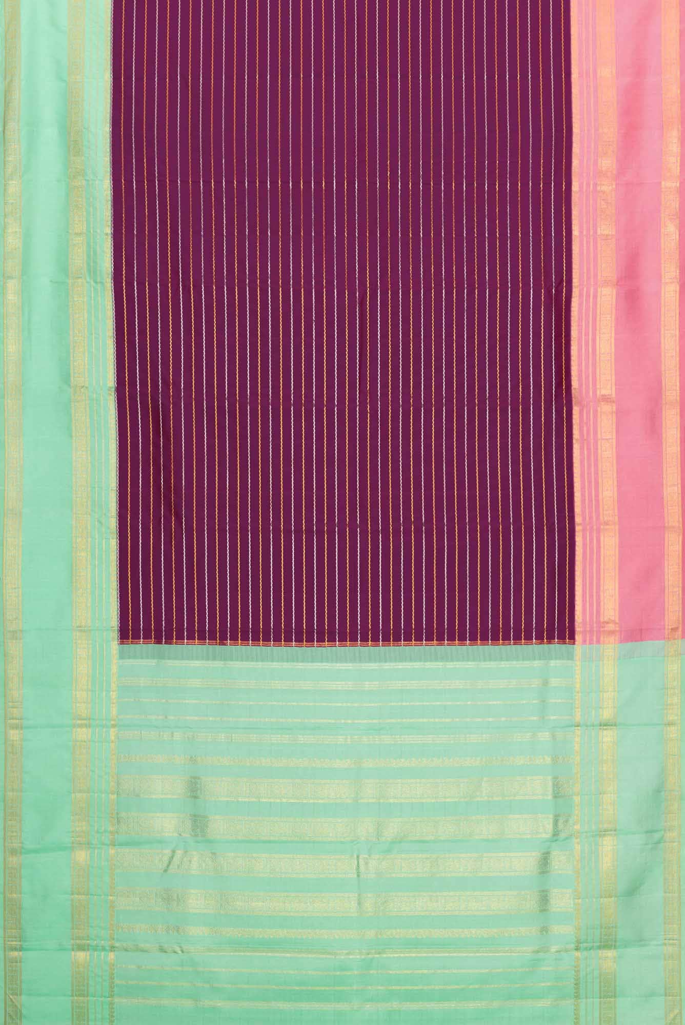Magenta Dual Tone Kanchipuram Silk Saree - Image 4