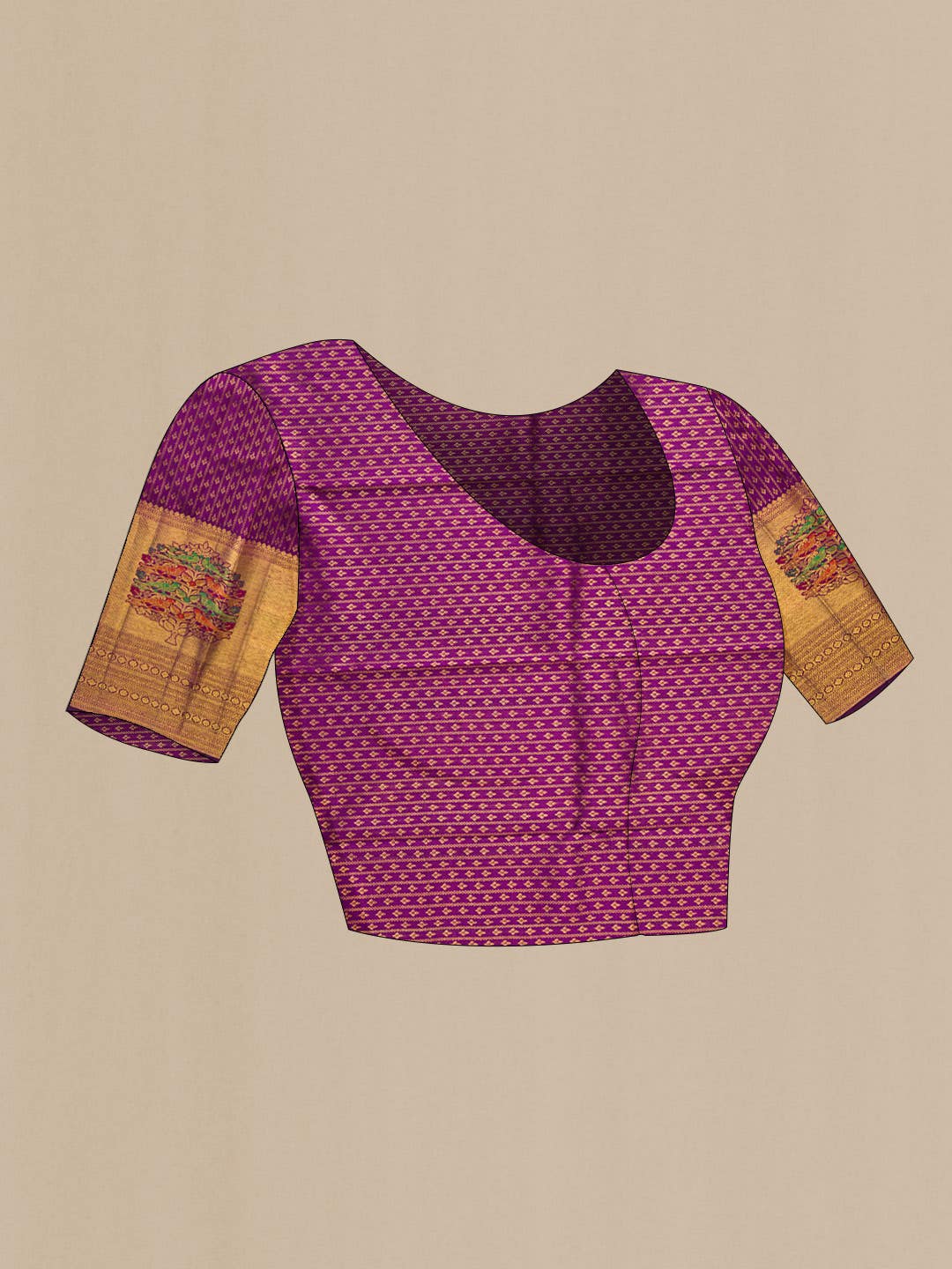 Magenta Dual Tone Kanchipuram Silk Saree - Image 7