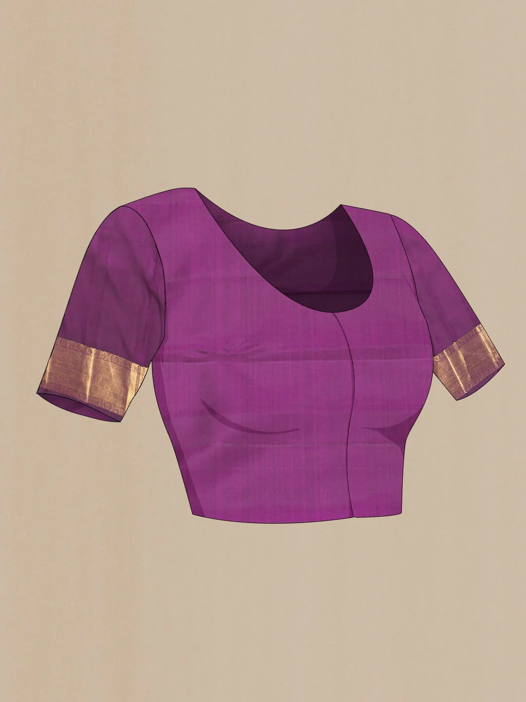 Pure Silk Pure Zari Magenta Dual Tone Kanjivaram Saree - Image 7