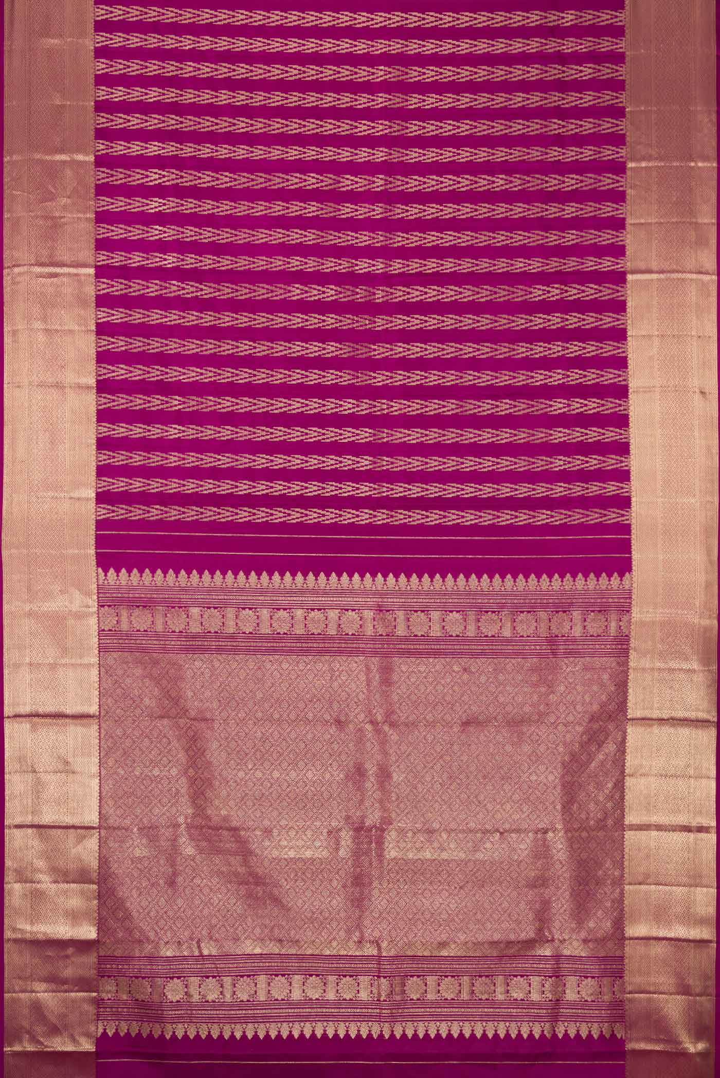 Magenta Kanjivaram Silk Saree - Image 6