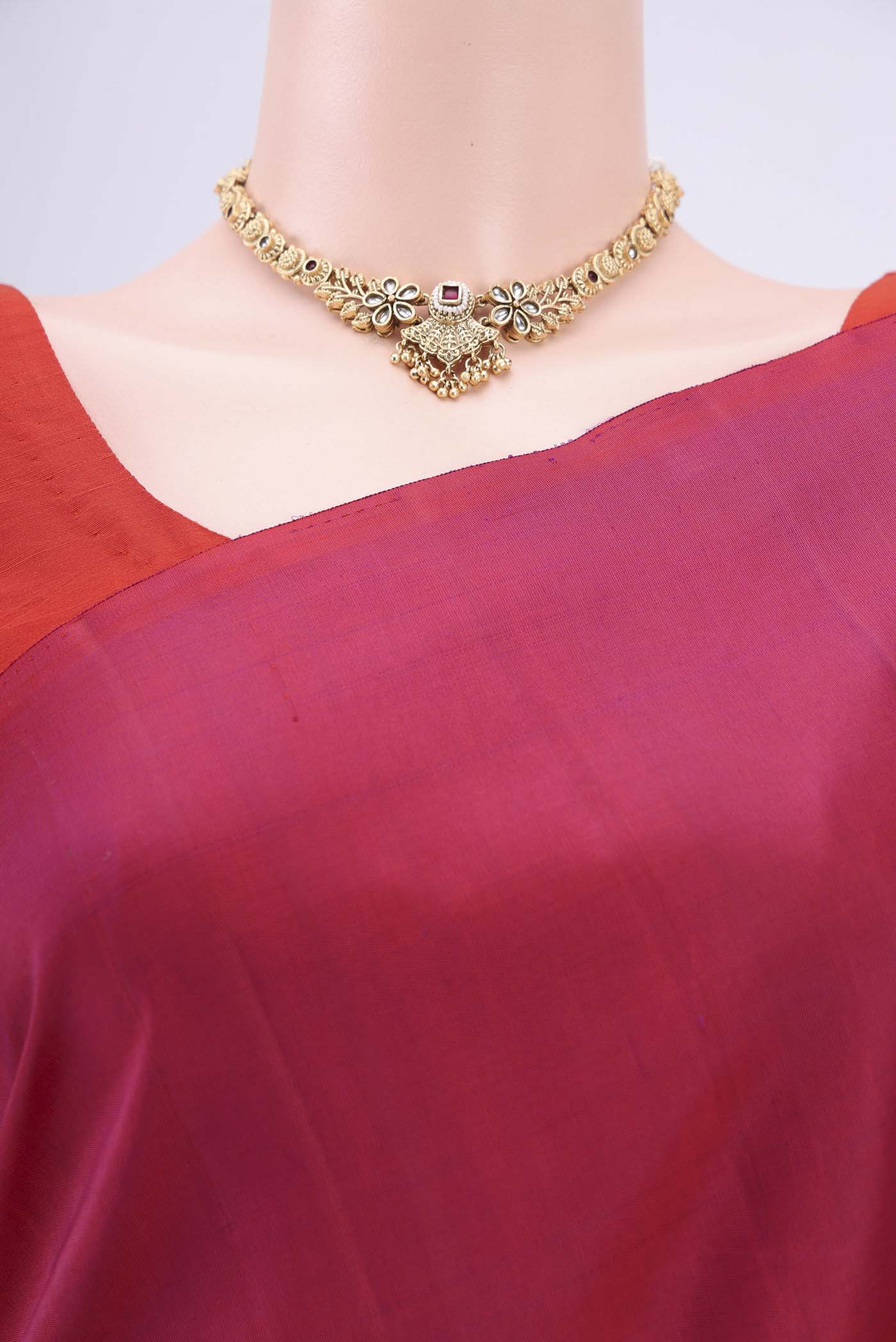 Magenta Kanjivaram Silk Saree - Image 2