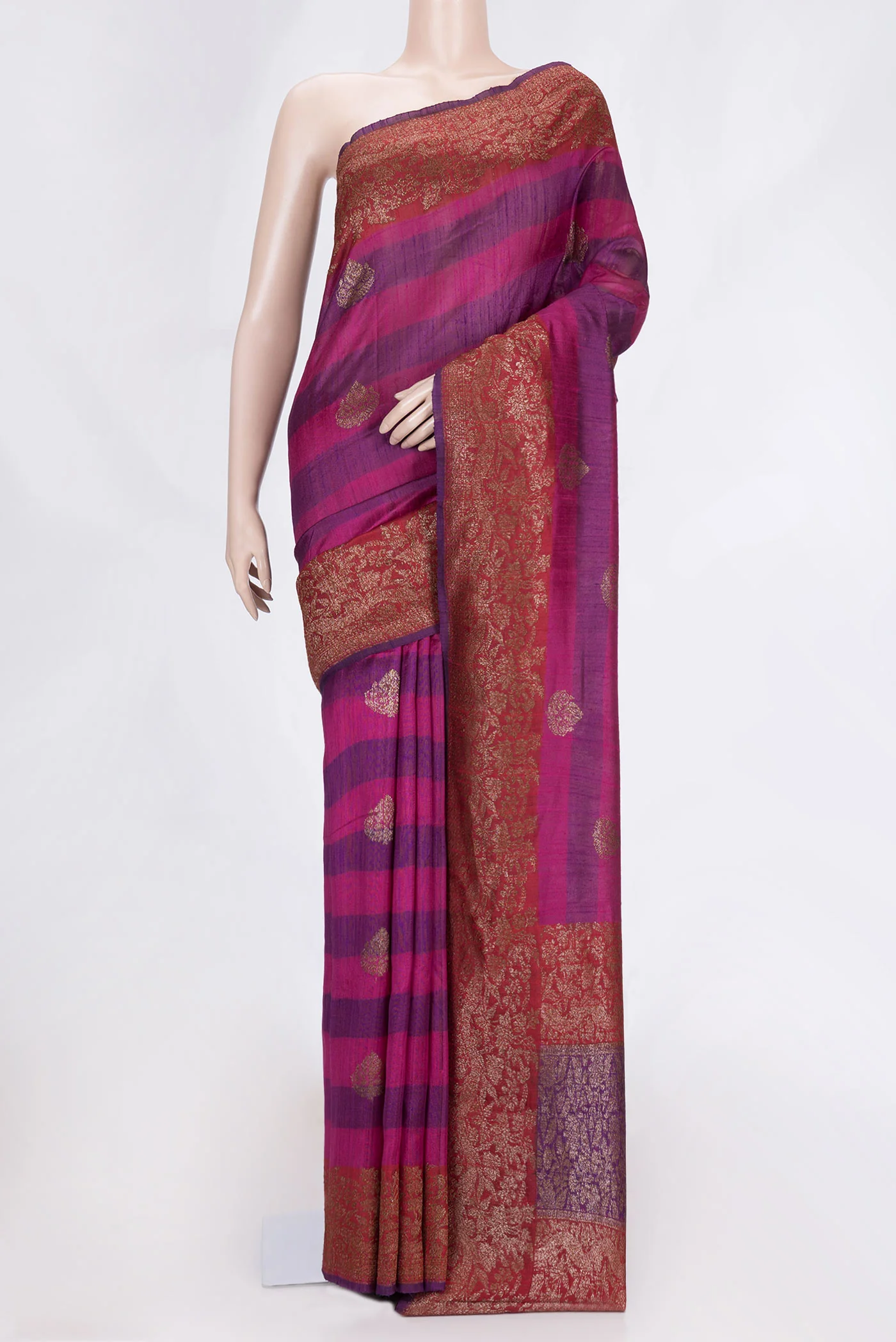 Multi Color Banarasi Tussar Silk Saree