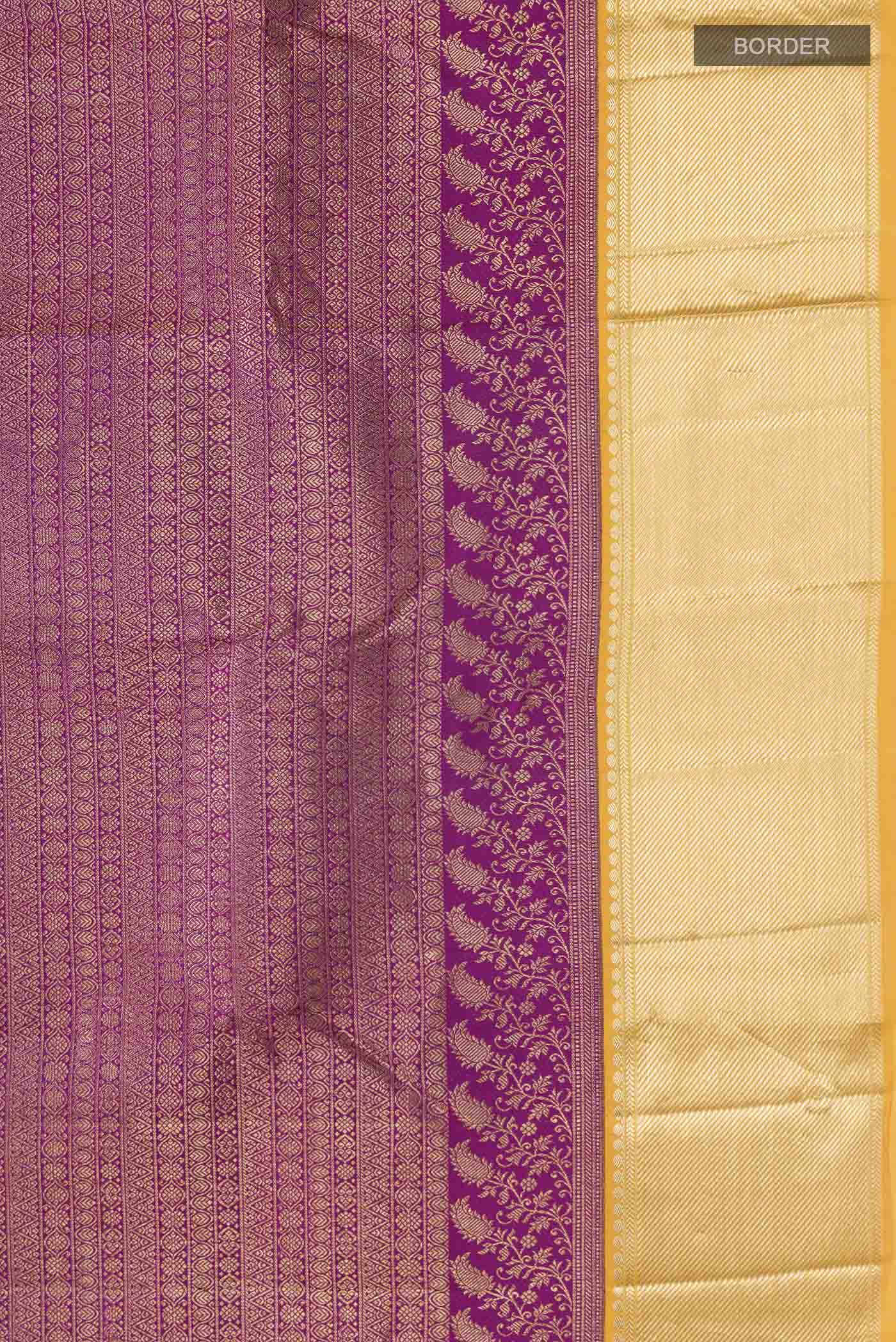 Magenta Kanjivaram Silk Saree - Image 3