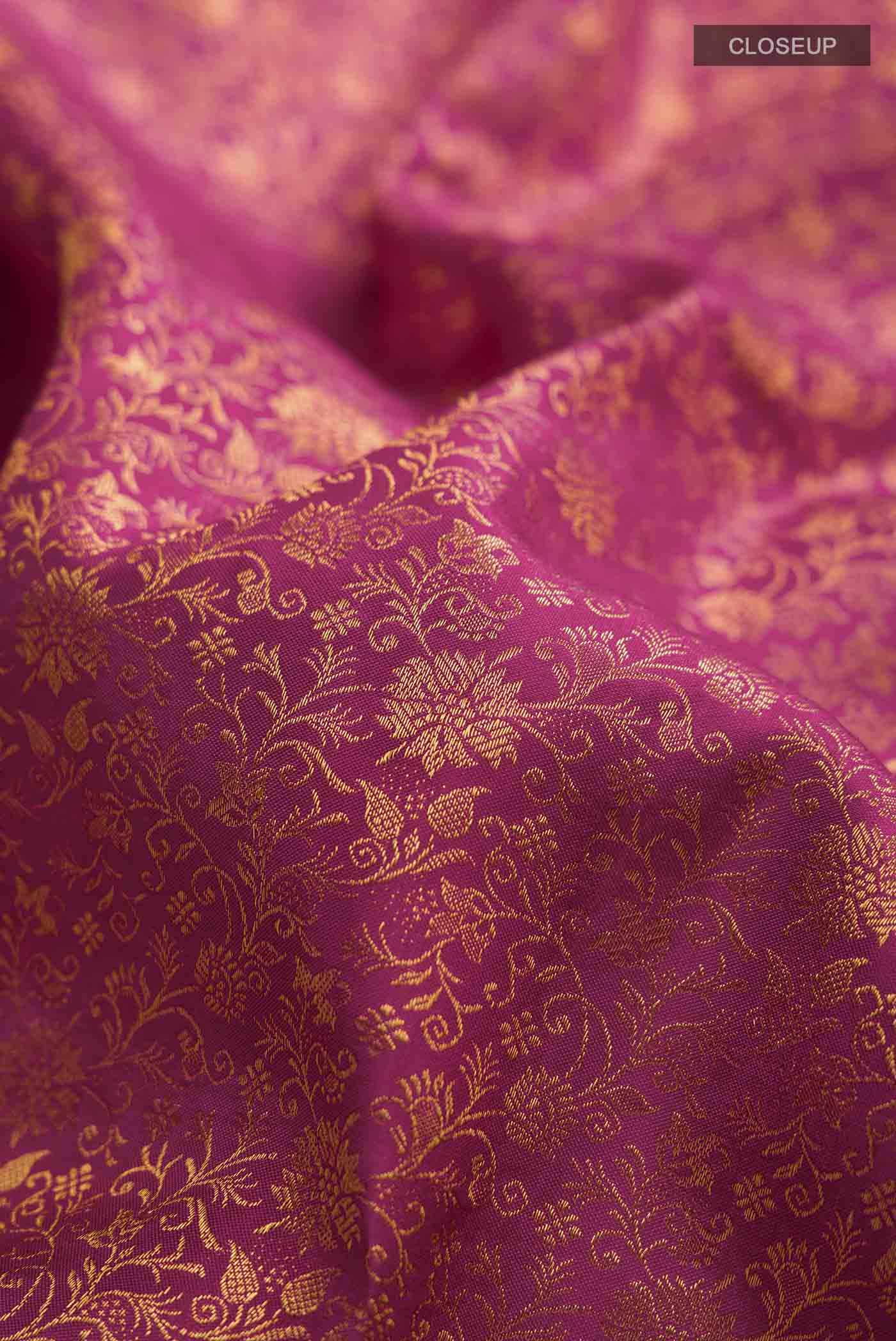 Magenta Kanchipuram Silk Saree - Image 2