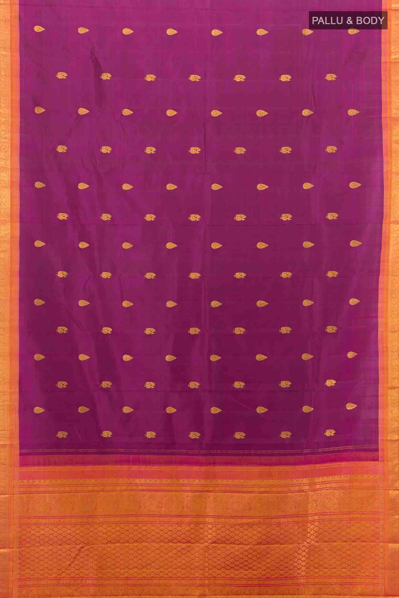 Magenta Kanchipuram Silk Saree - Image 5