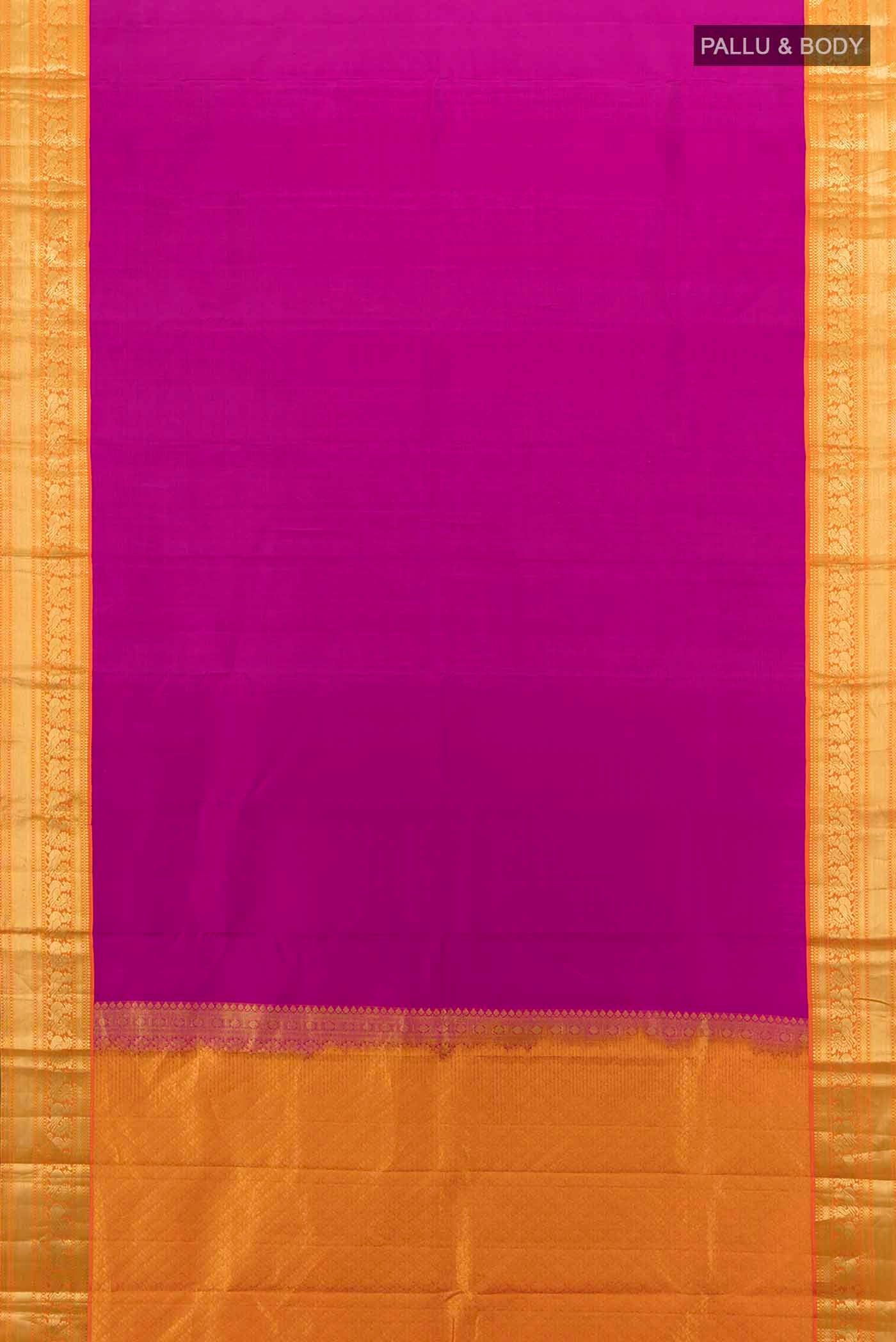 Magenta Kanchipuram Silk Saree - Image 5