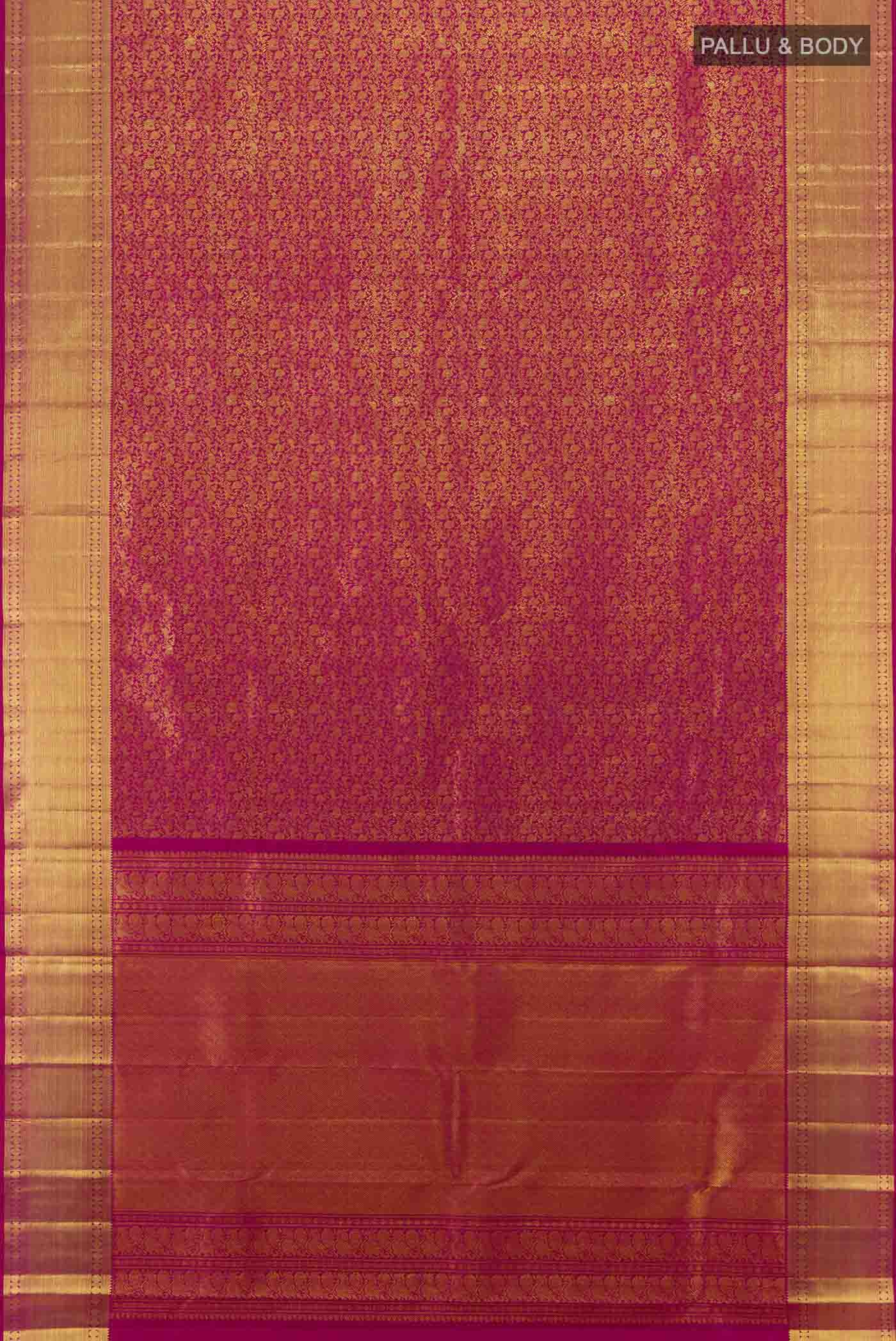 Magenta Kanchipuram Silk Saree - Image 5