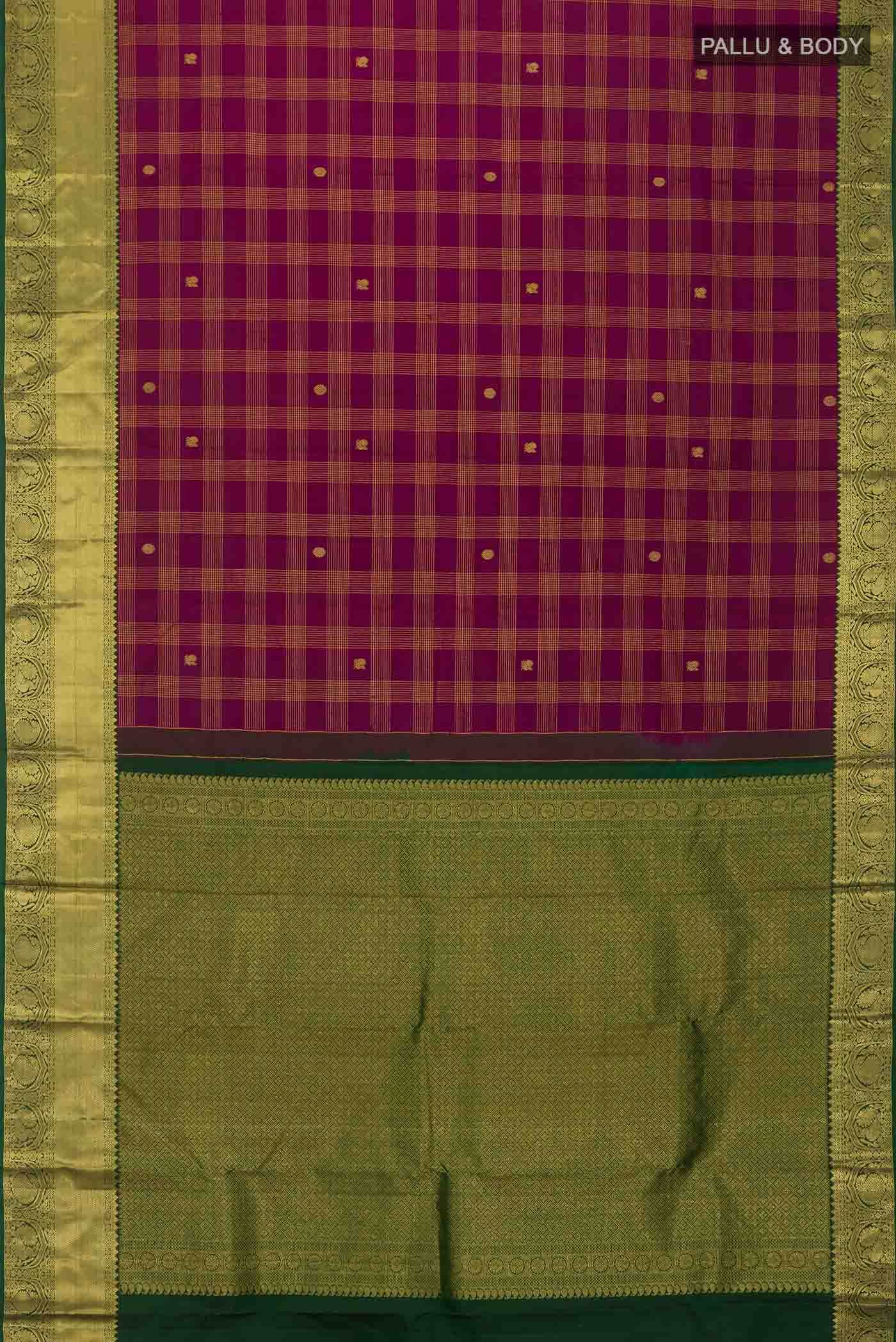 Magenta Kanjivaram Silk Saree - Image 4