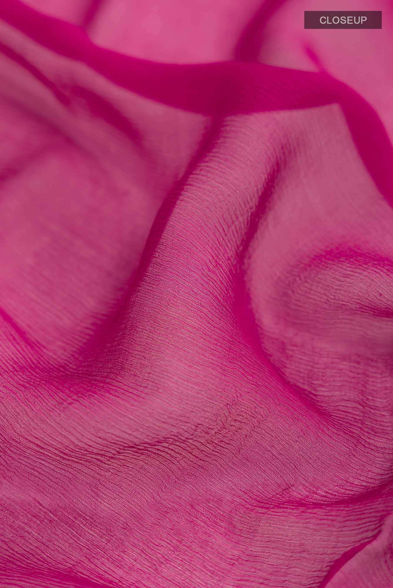 Magenta Mysore Chiffon Saree - Image 2