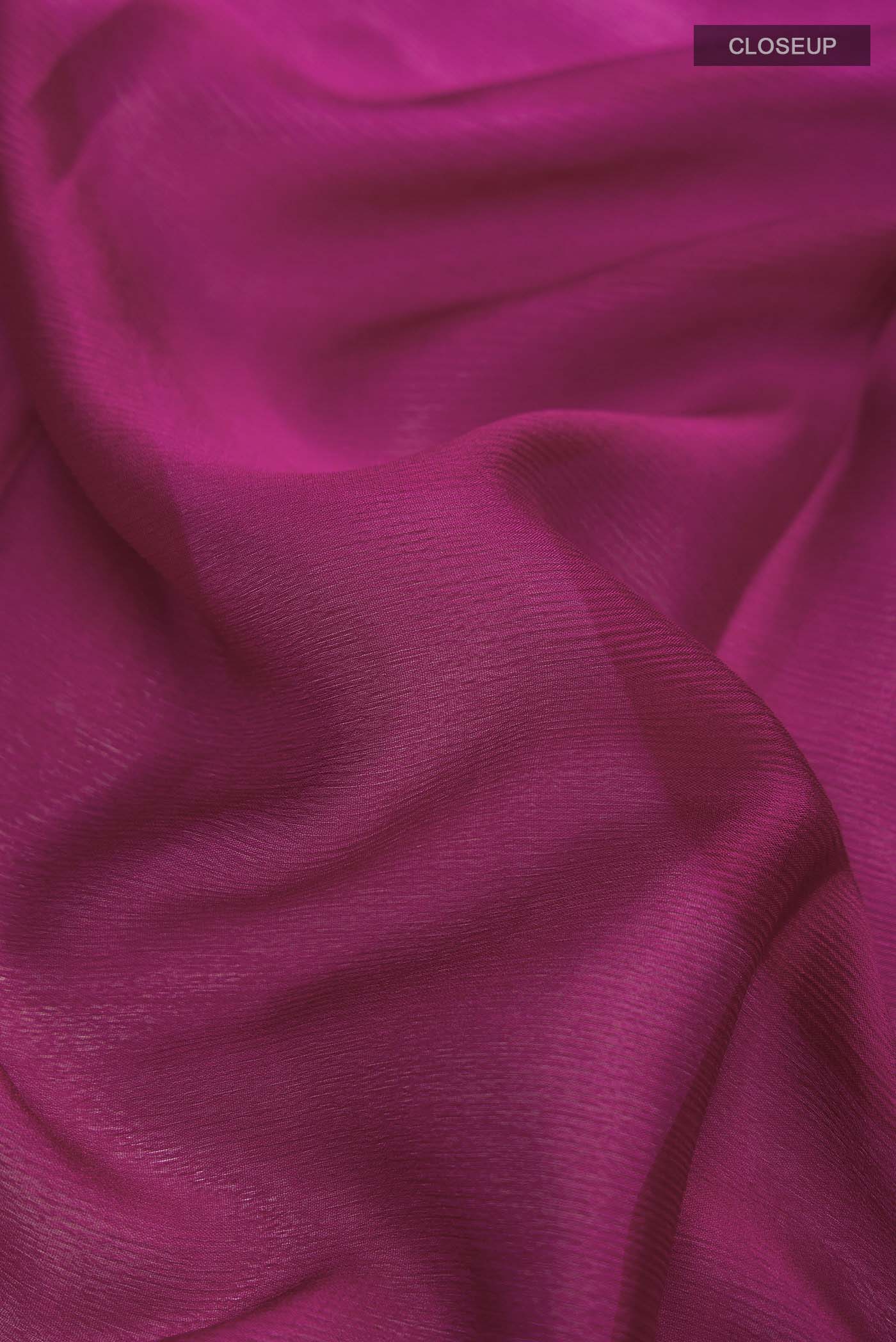 Magenta Mysore Crepe Saree - Image 2