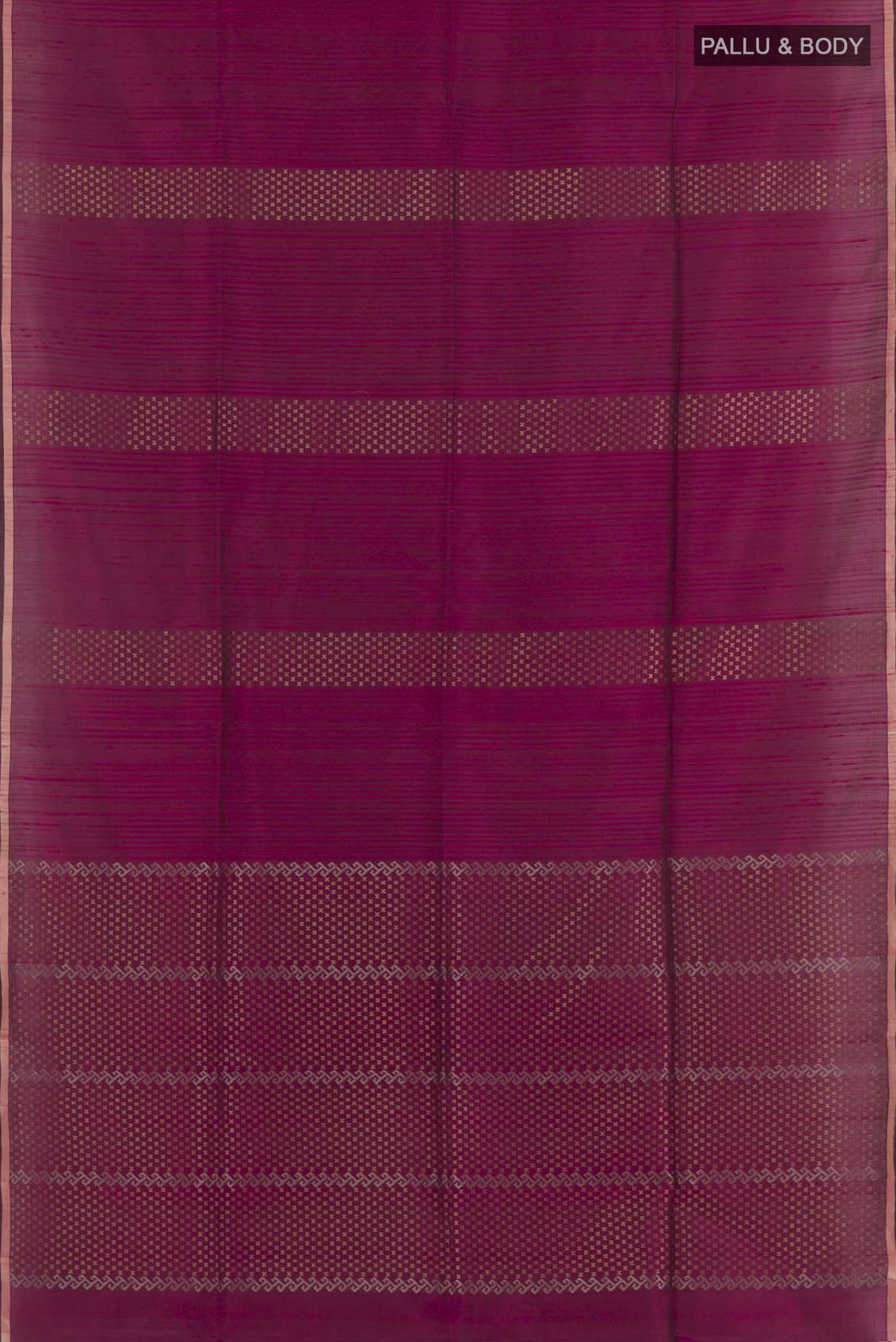 Magenta Soft Silk Saree - Image 3