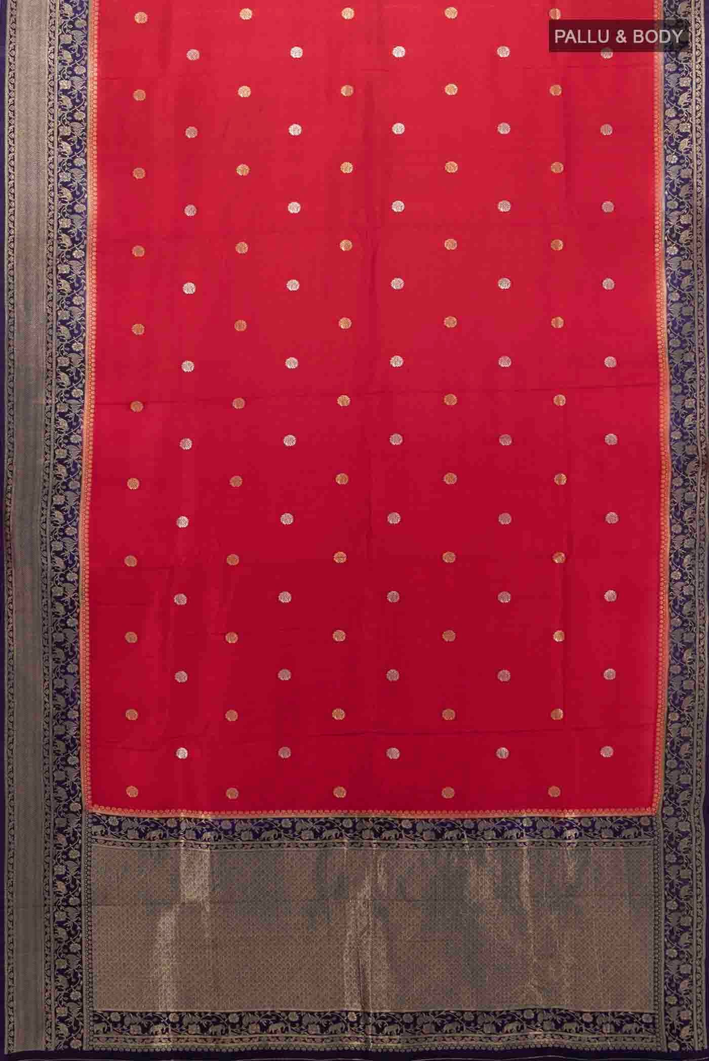 Maroon Art Silk Saree - Image 5