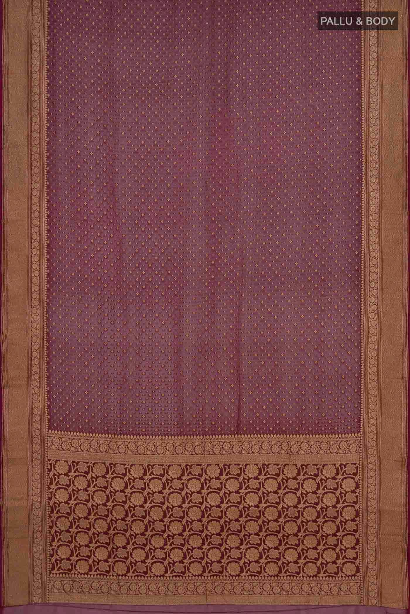 Coffee Brown Banarasi Georgette Saree - Image 4
