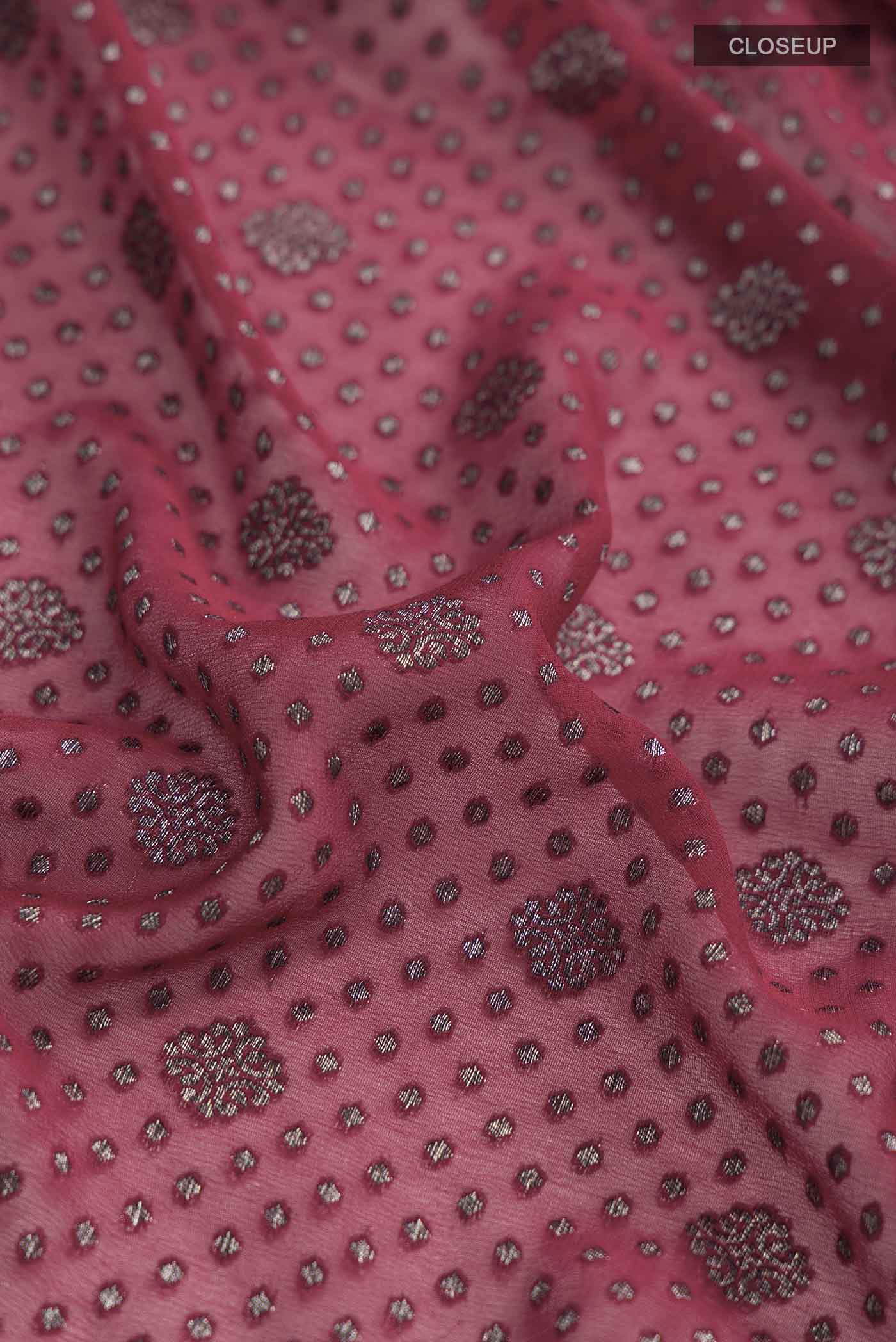 Maroon Banarasi Georgette Saree - Image 2