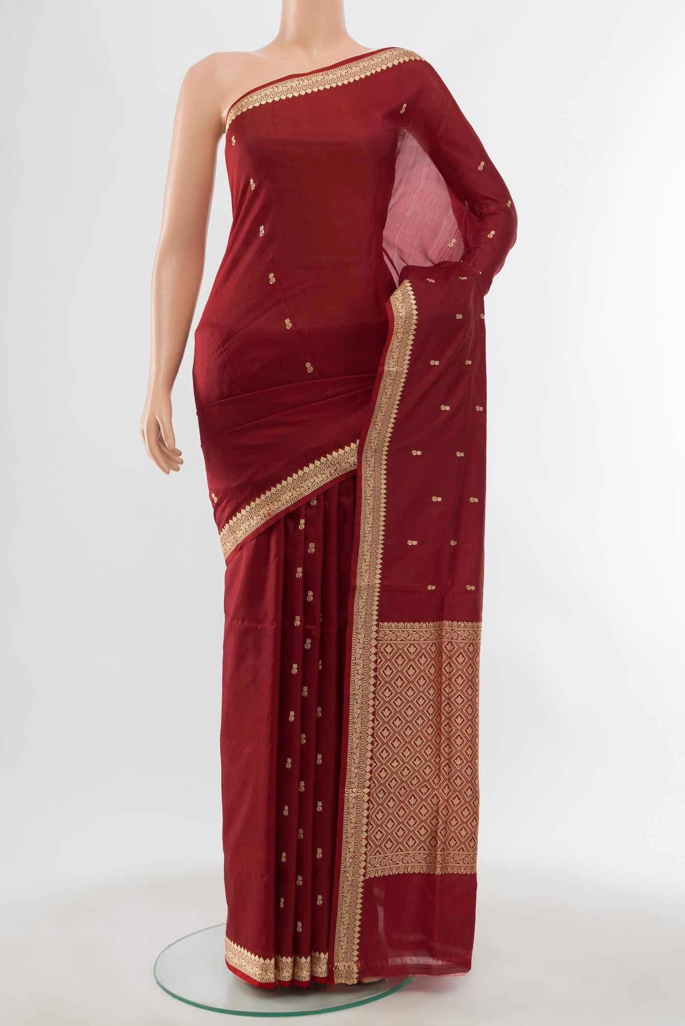 Maroon Banarasi Katan Silk Saree