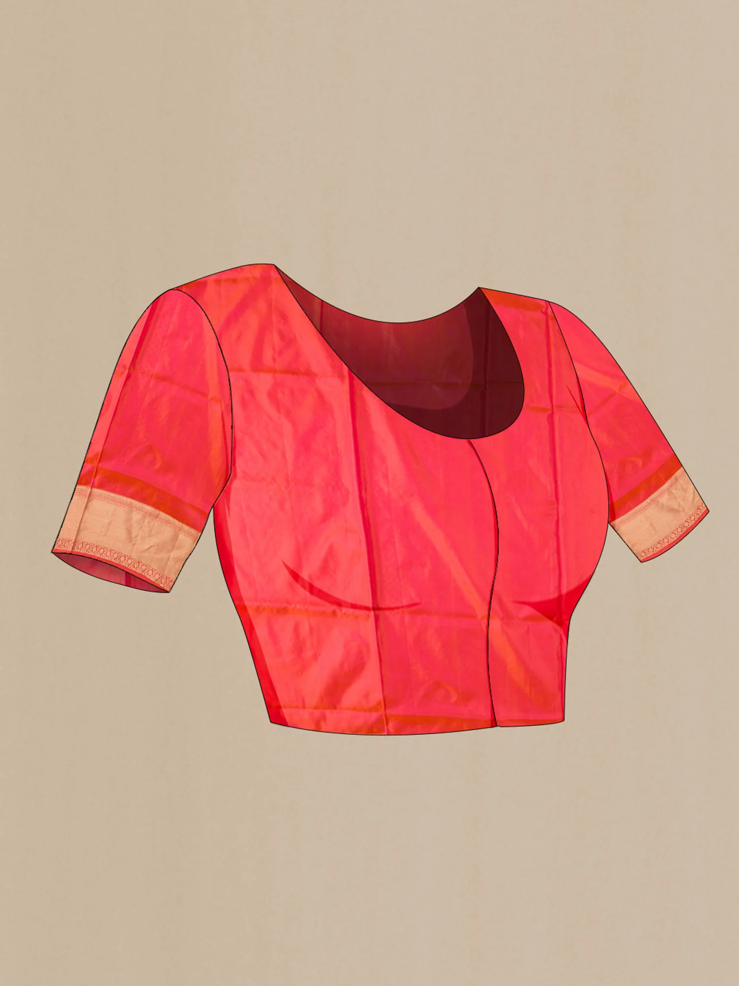 Maroon Banarasi Raw Silk Saree - Image 4