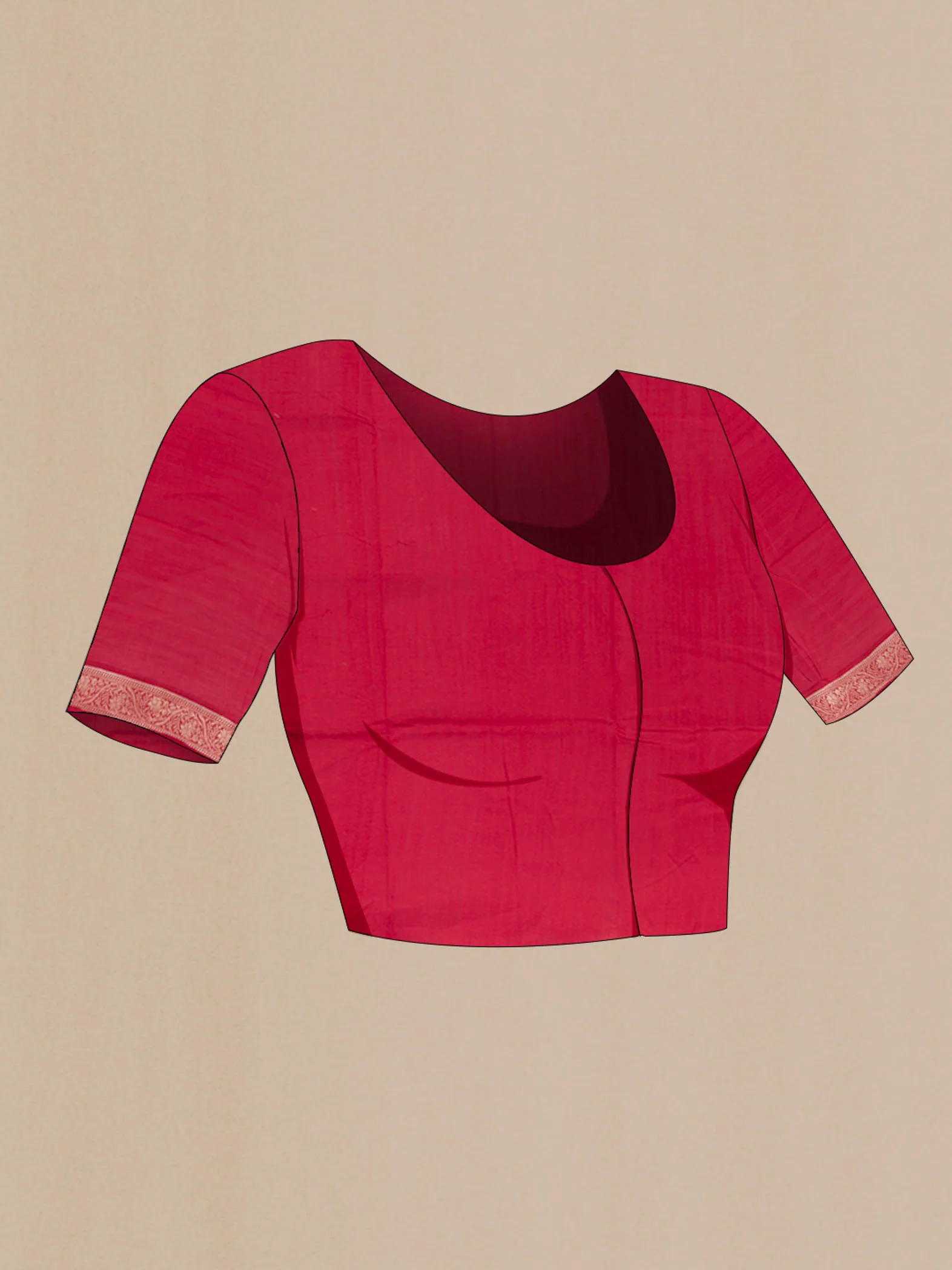 Maroon Banarasi Raw Silk Saree - Image 4