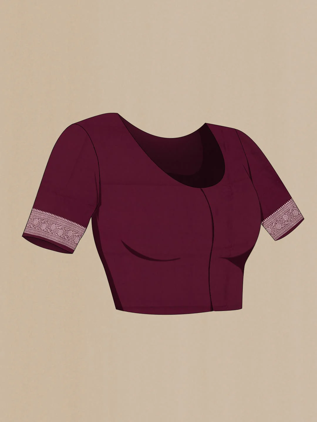 Maroon Blended Banarasi Silk Saree - Image 3