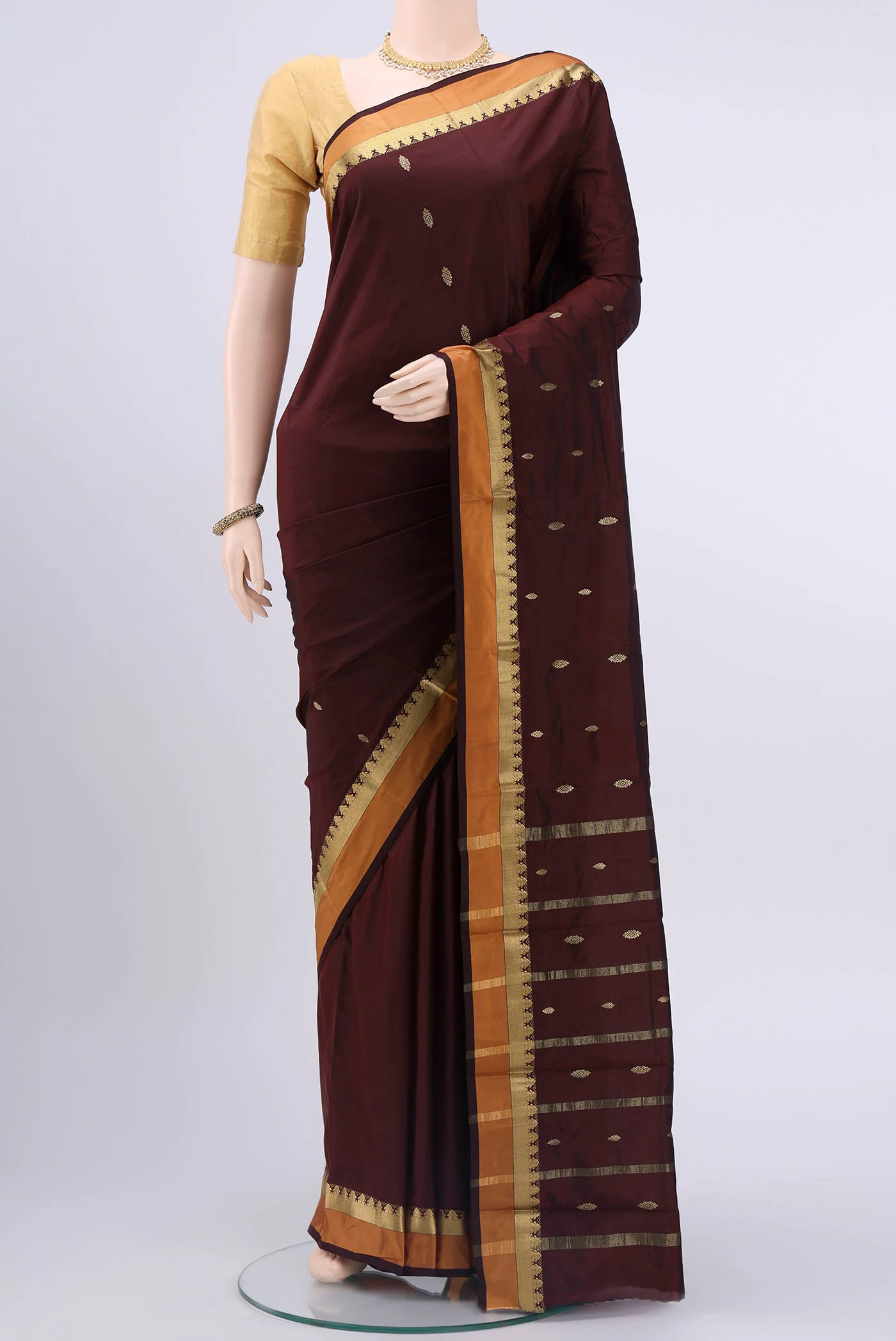 Maroon Blended Bangalore Silk Saree