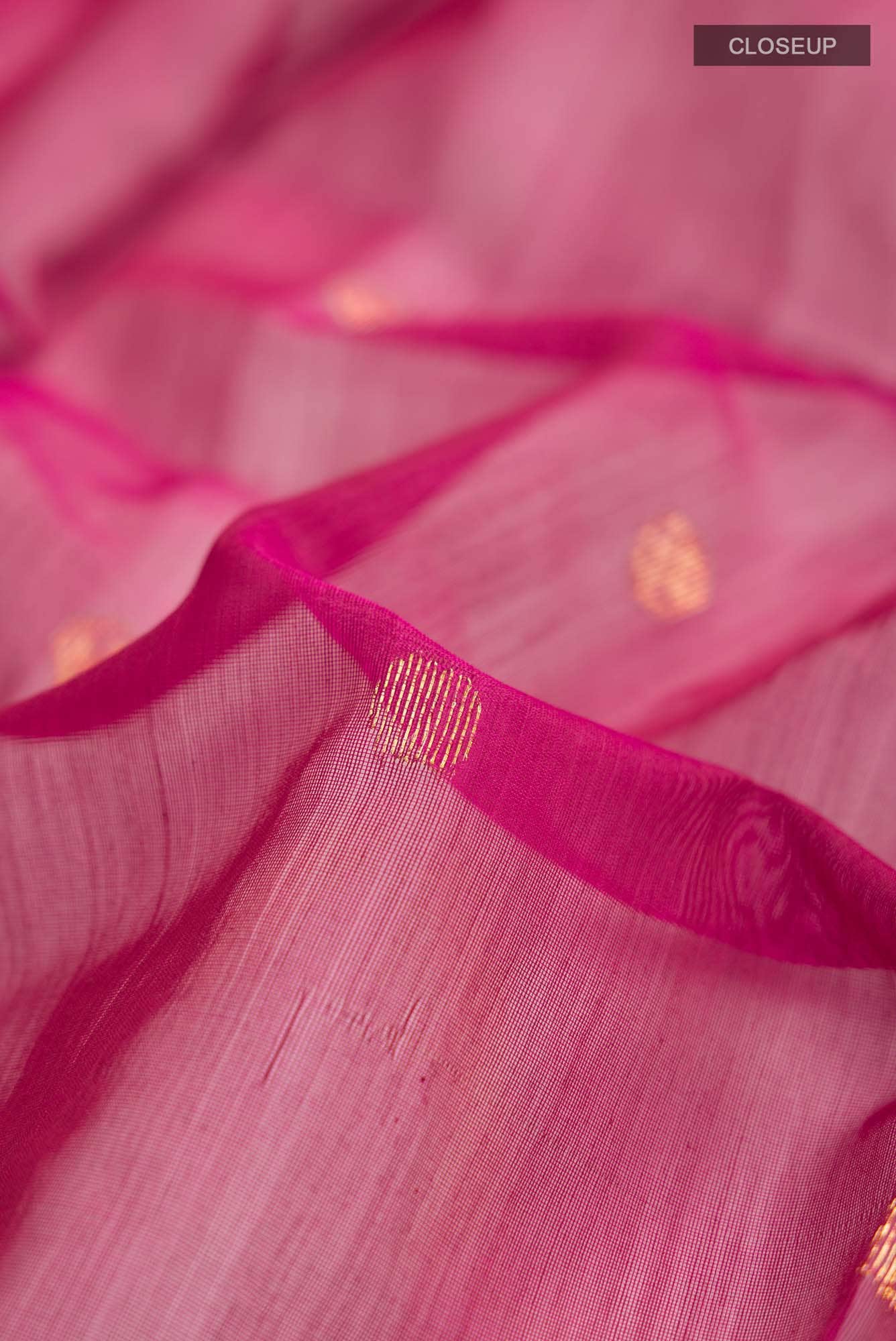 Maroon Chanderi Silk Cotton Saree - Image 2
