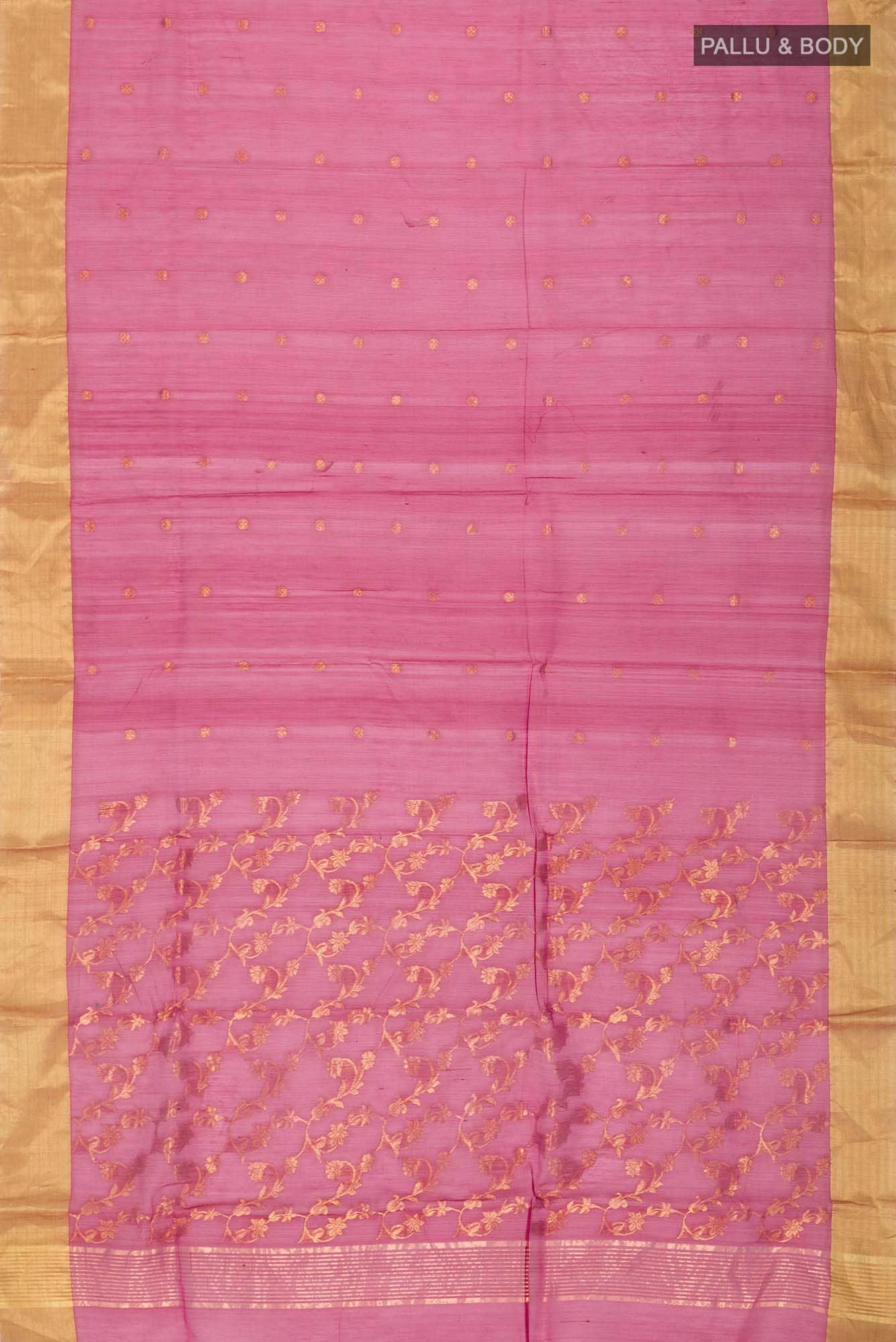 Maroon Chanderi Silk Cotton Saree - Image 3
