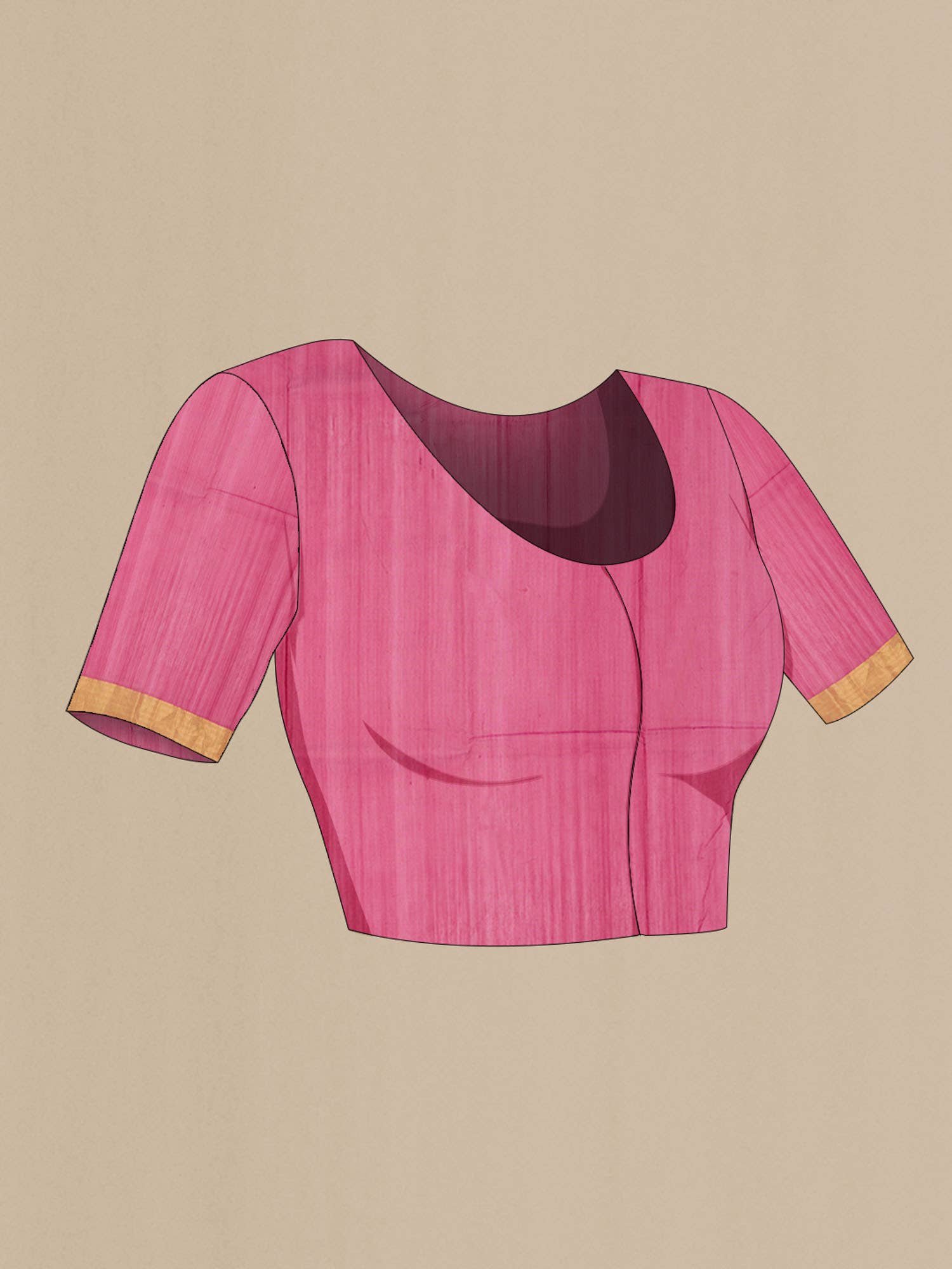 Maroon Chanderi Silk Cotton Saree - Image 5