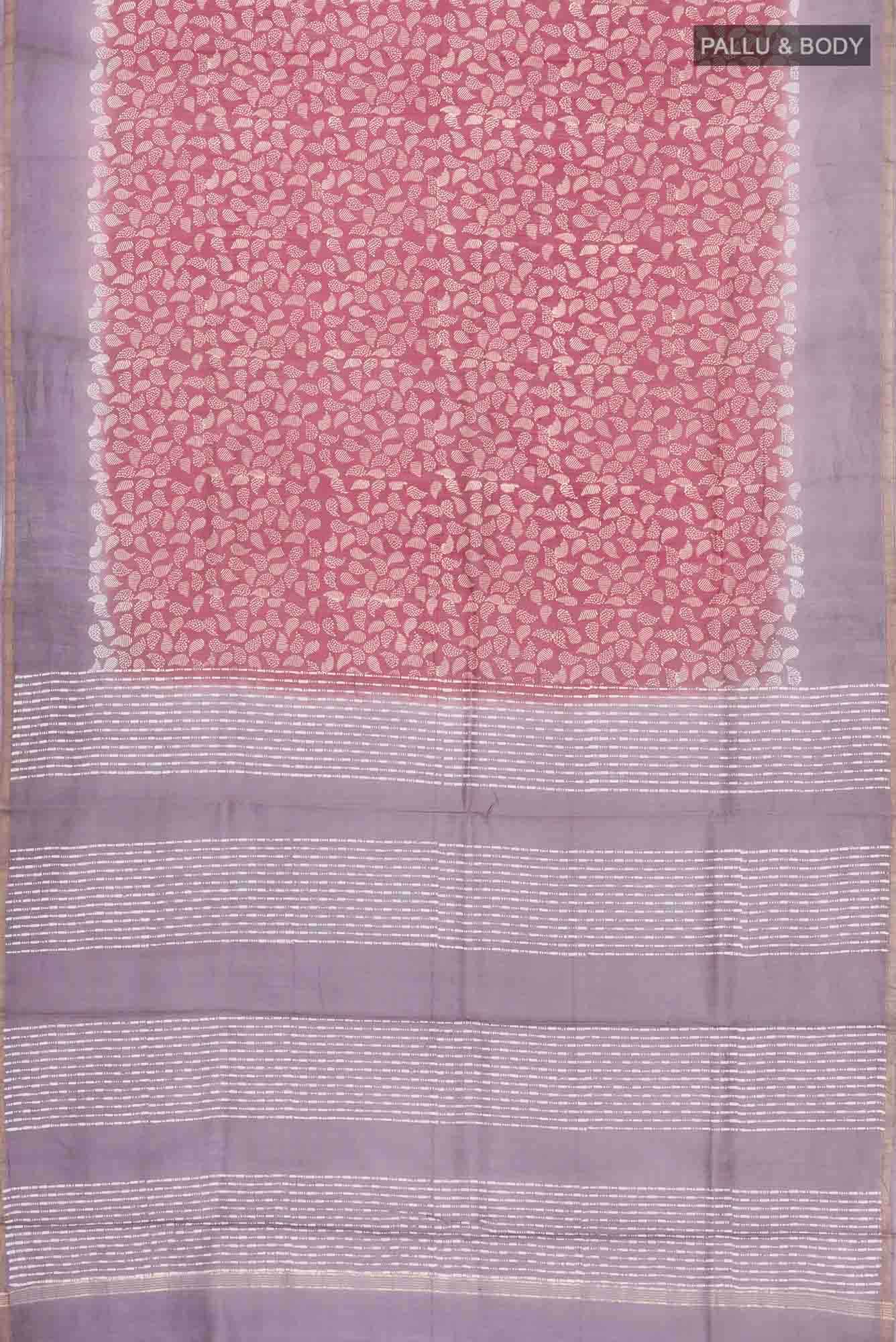 Maroon Chanderi Silk Cotton Saree - Image 2