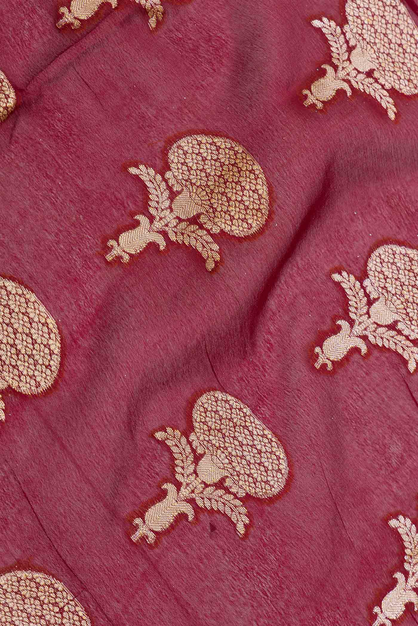 Maroon Dual Tone Georgette Saree - Image 2