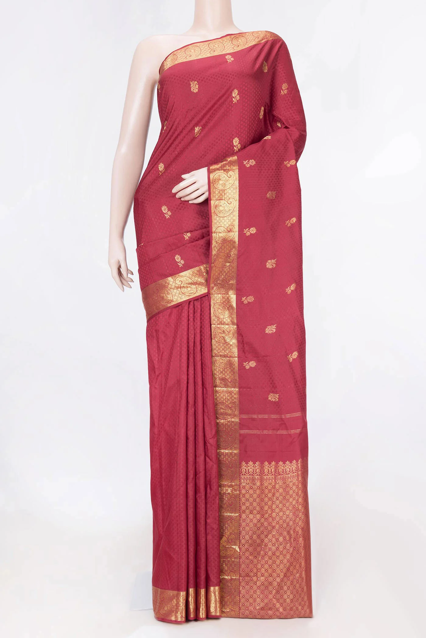 Maroon Dual Tone Kanchipuram Saree
