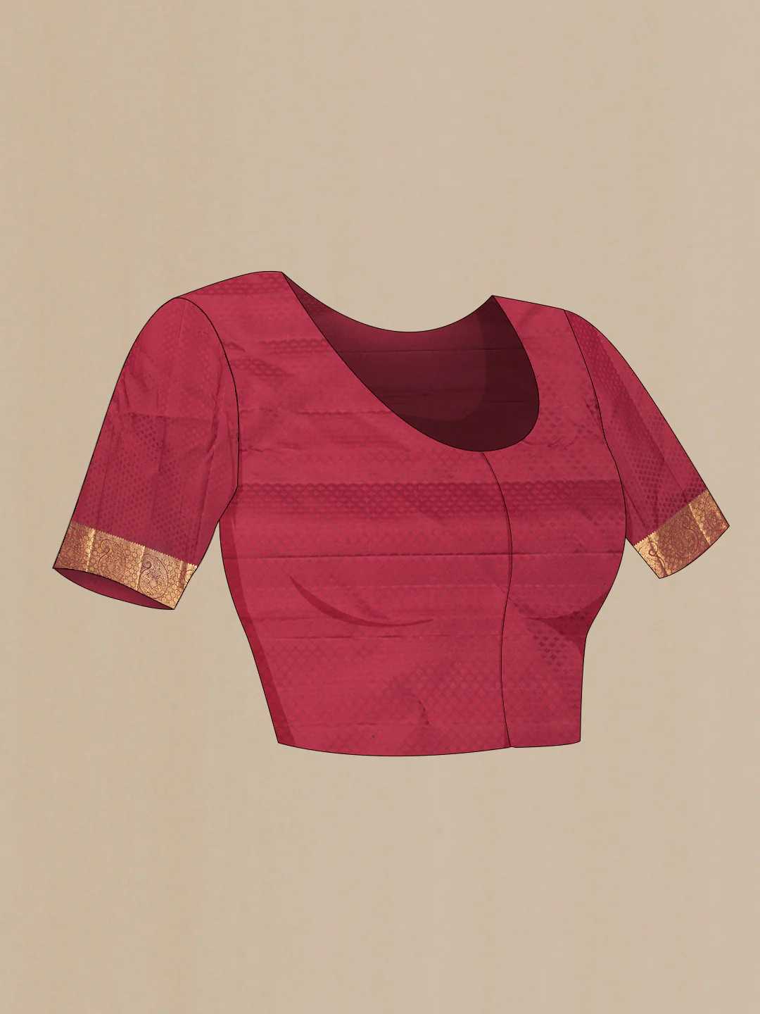 Maroon Dual Tone Kanchipuram Saree - Image 5