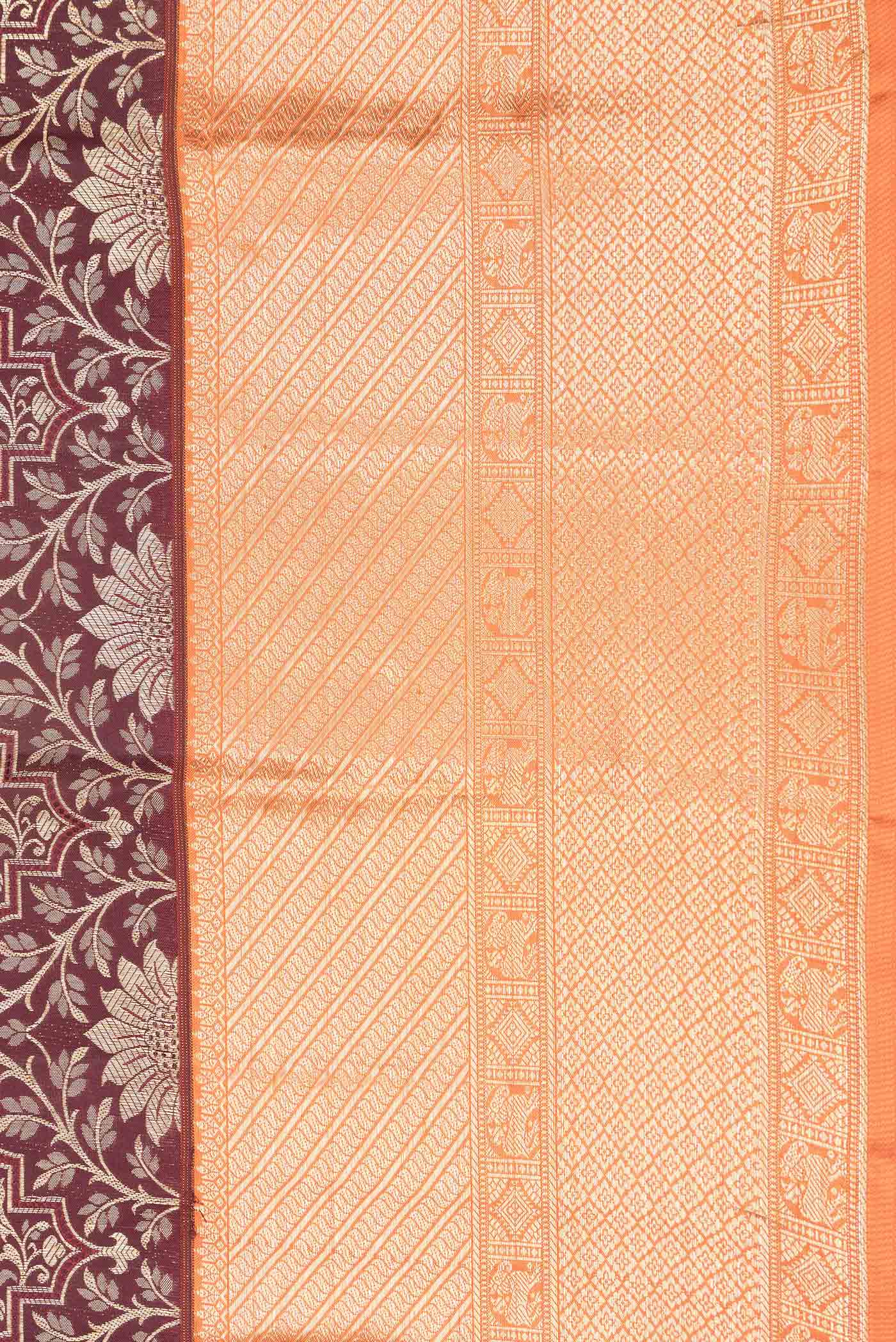 Maroon Dual Tone Kanchipuram Saree - Image 3