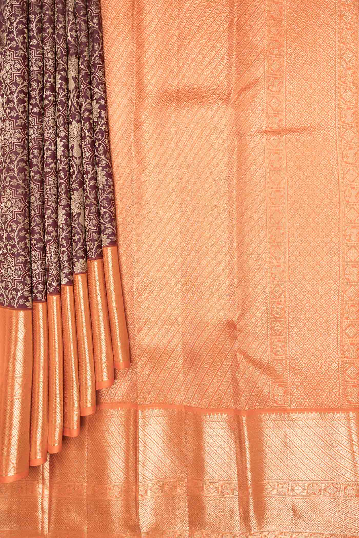 Maroon Dual Tone Kanchipuram Saree - Image 4
