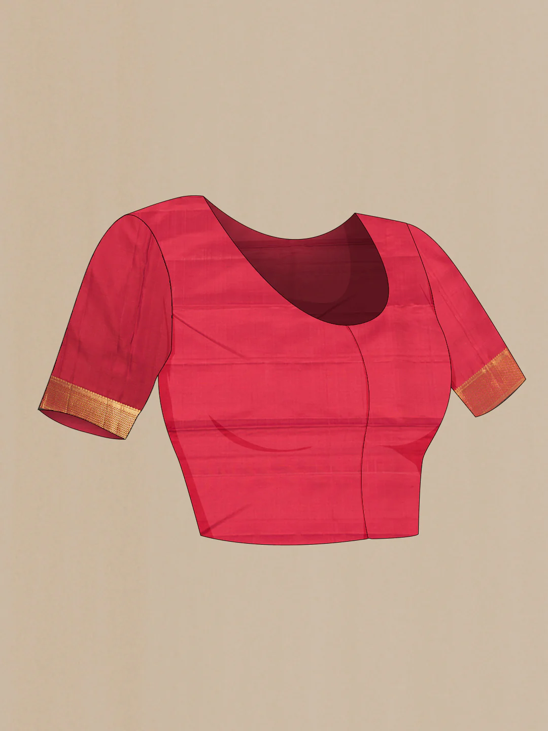 Maroon Dual Tone Kanchipuram Saree - Image 5