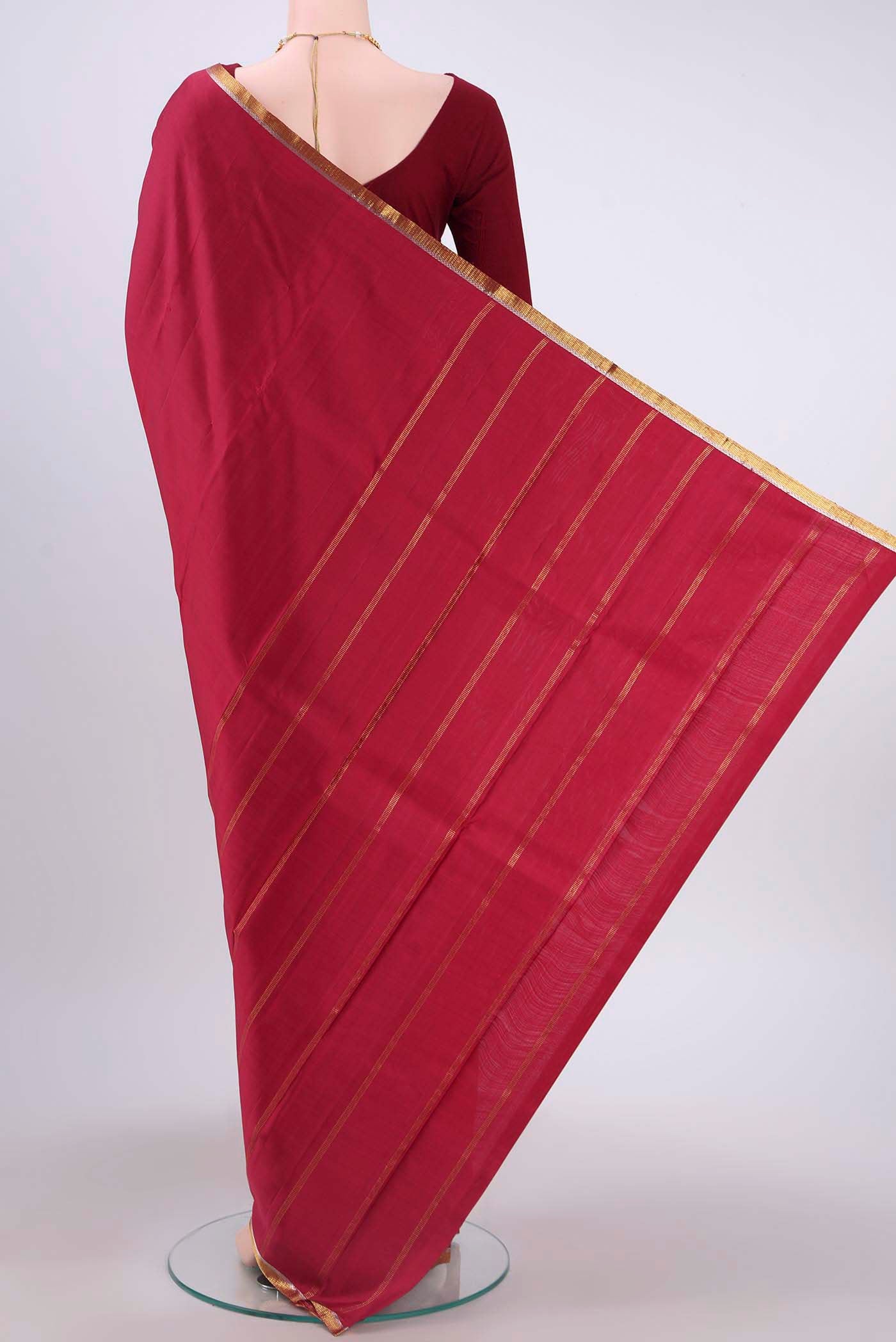 Maroon Dual Tone Kanjivaram Silk Saree - Image 3