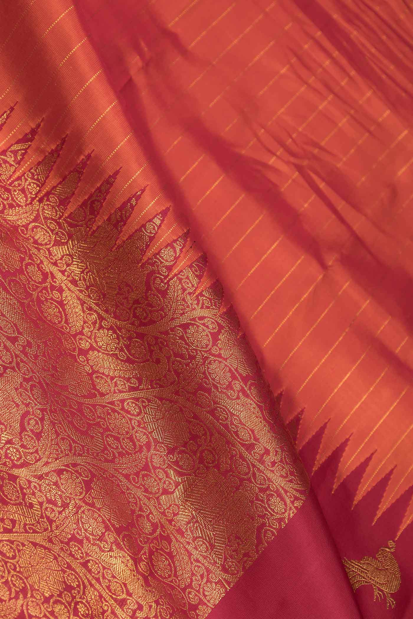 Maroon Dual Tone Kanchipuram Silk Saree - Image 2