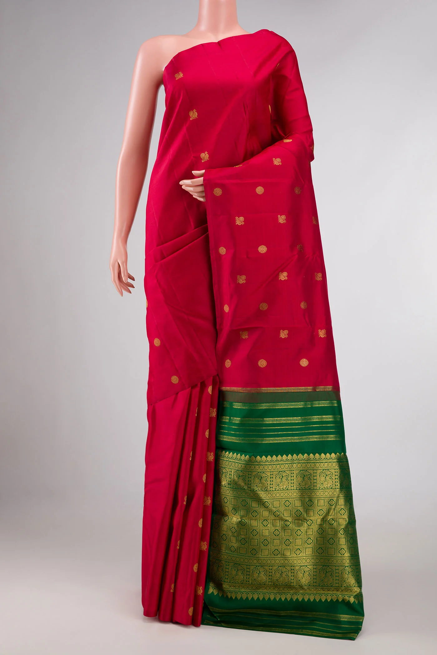 Maroon Dual Tone Kanjivaram Silk Saree
