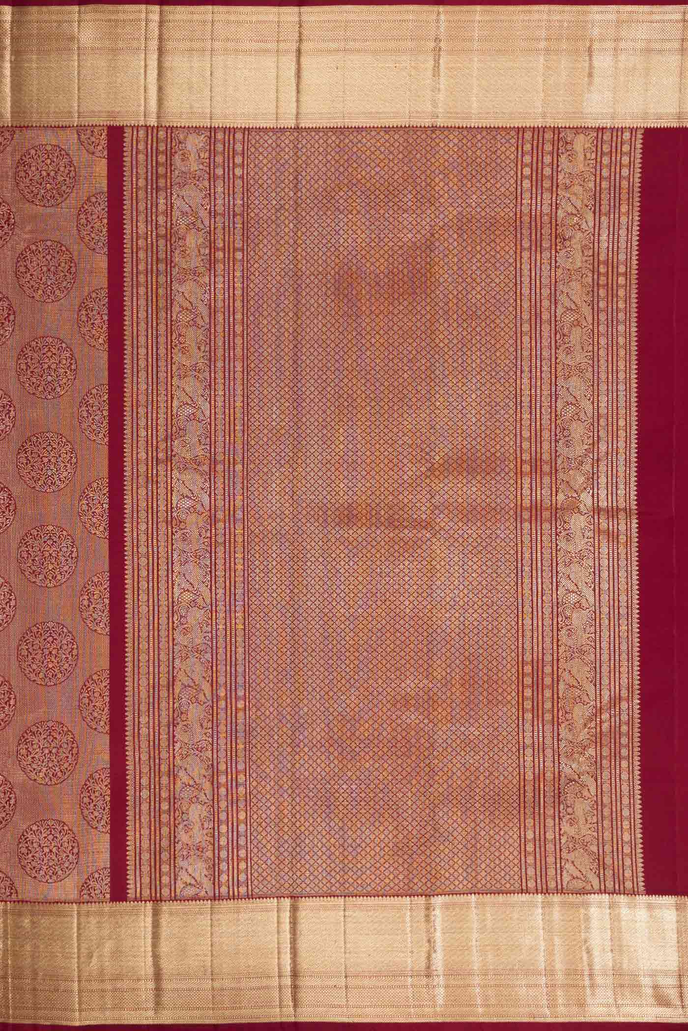 Maroon Dual Tone Kanchipuram Silk Saree - Image 7