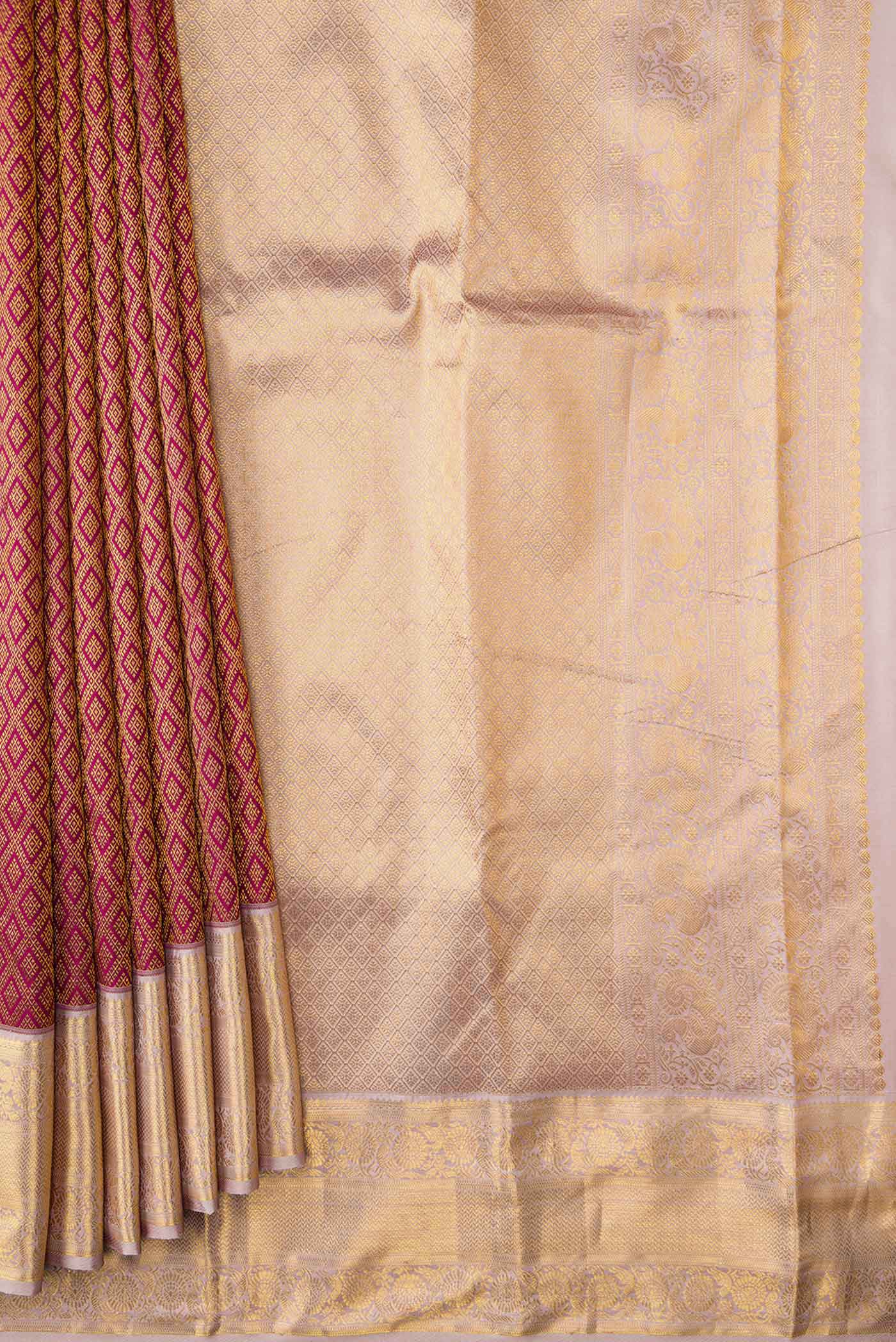 Maroon Dual Tone Kanjivaram Silk Saree - Image 4
