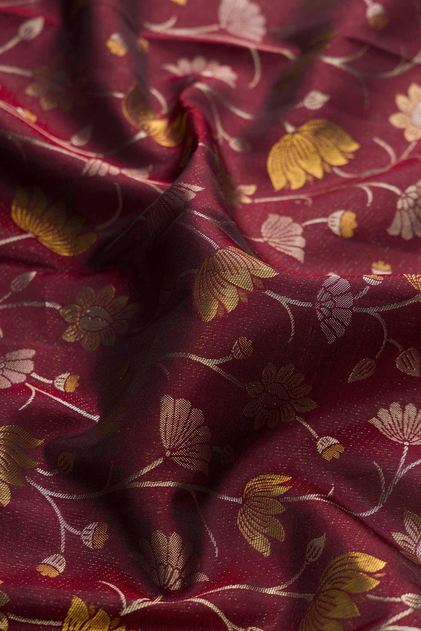 Maroon Dual Tone Kanjivaram Silk Saree - Image 2