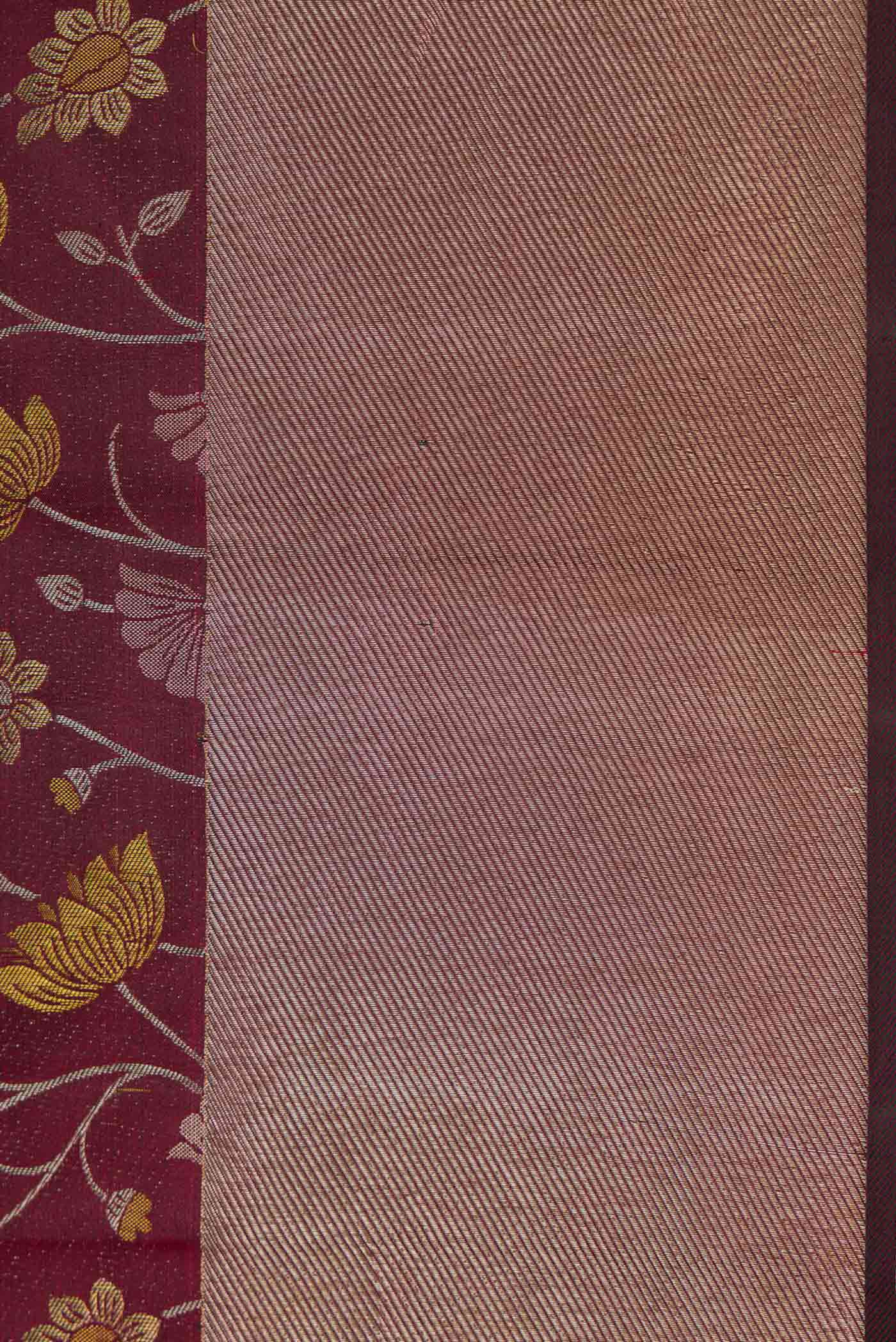 Maroon Dual Tone Kanjivaram Silk Saree - Image 3
