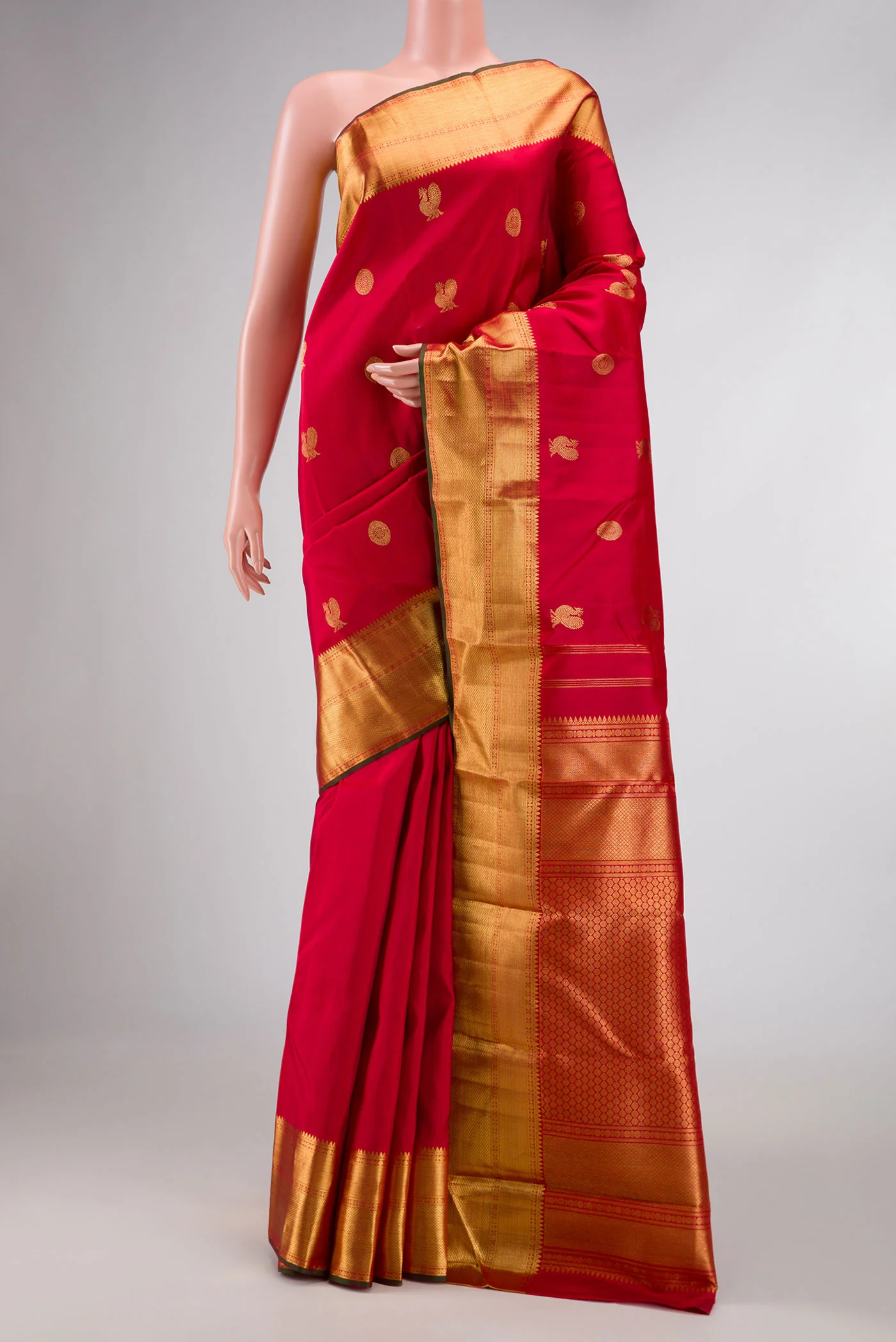 Maroon Dual Tone Kanjivaram Silk Saree