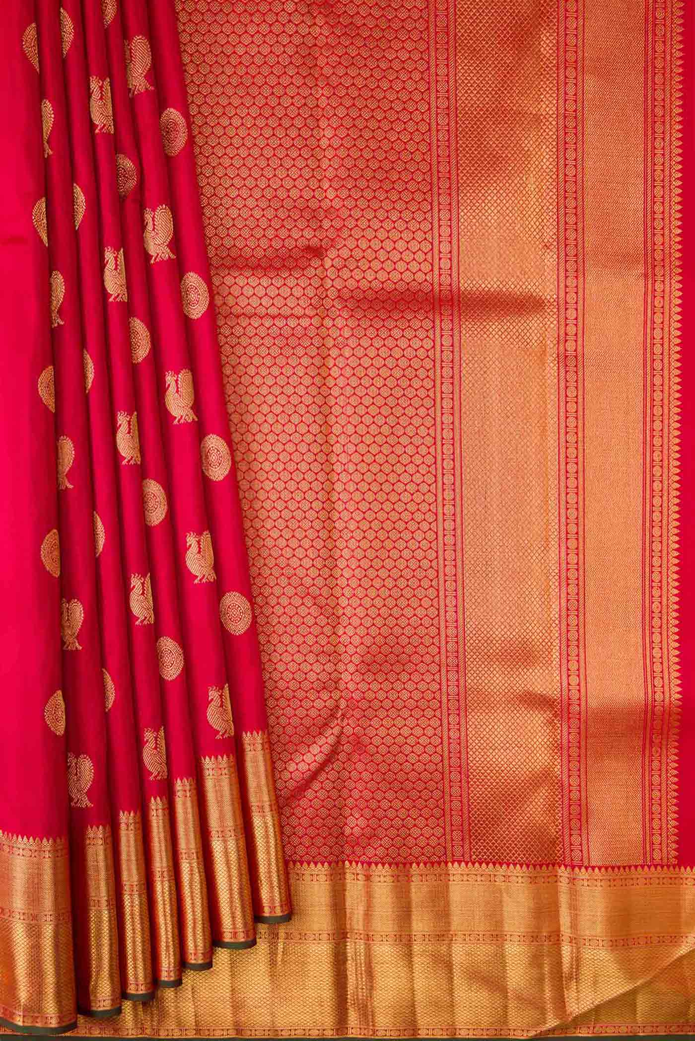 Maroon Dual Tone Kanjivaram Silk Saree - Image 4