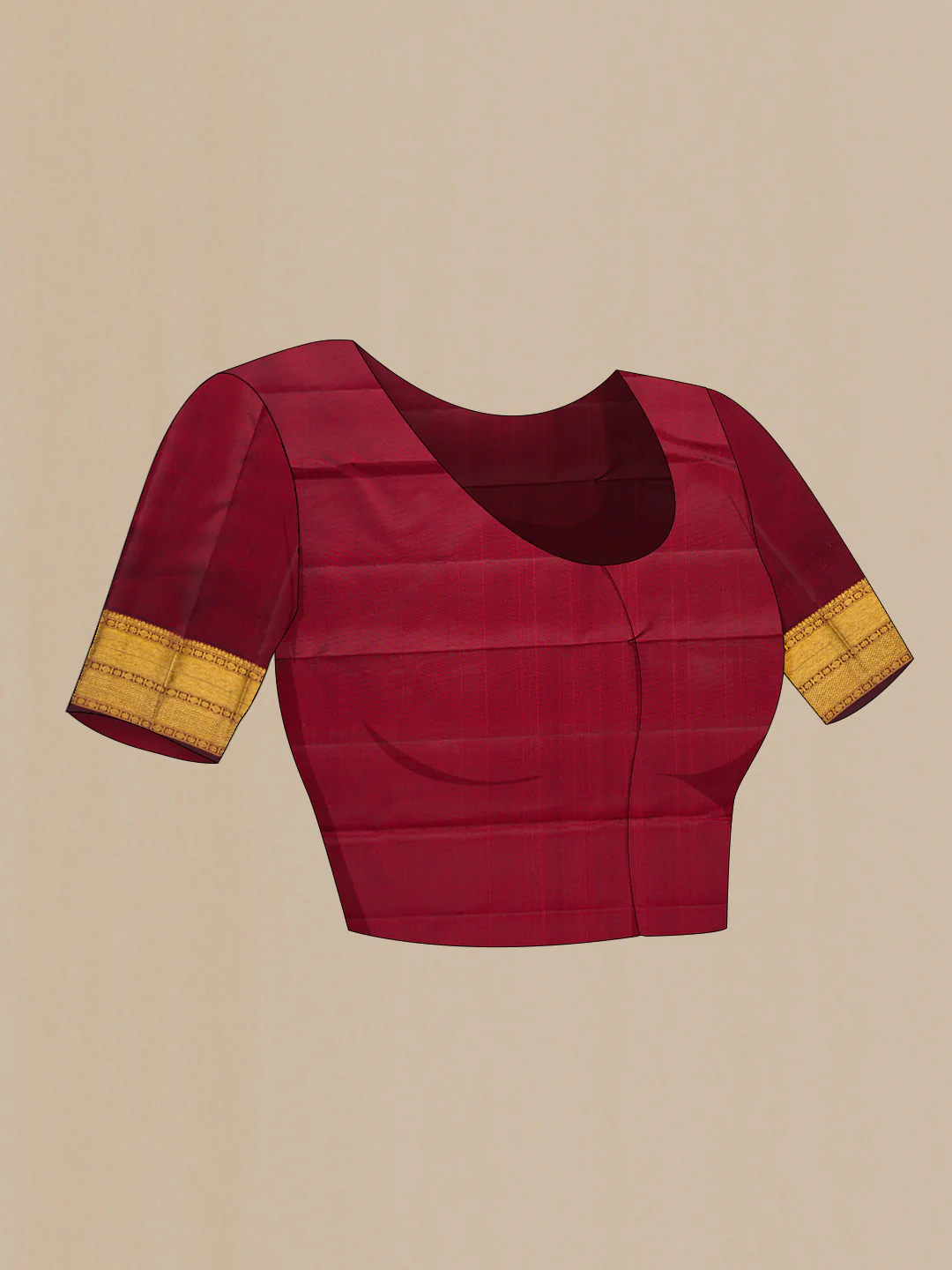 Maroon Dual Tone Kanjivaram Silk Saree - Image 5